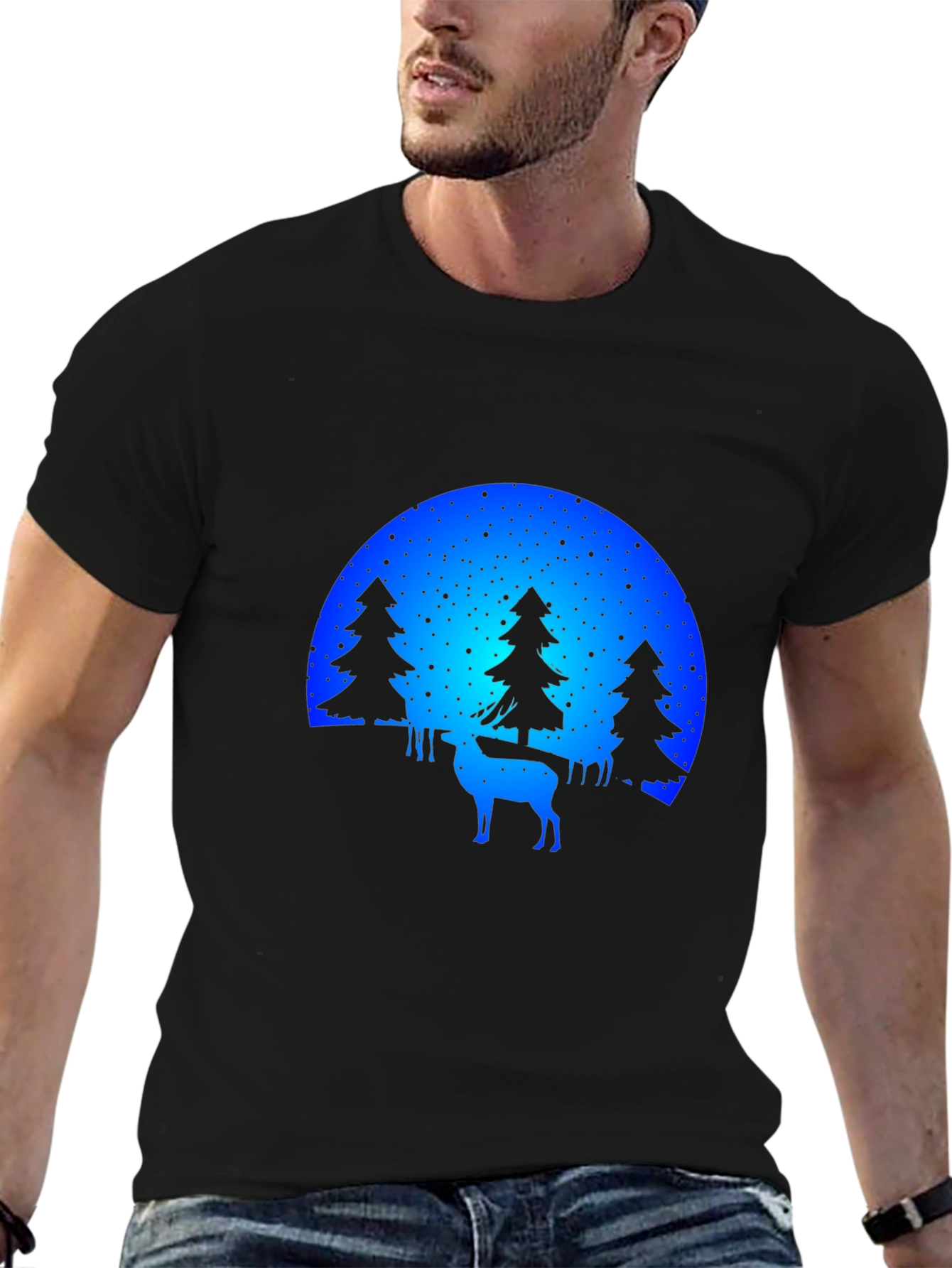 Nature Deer Silhouette Graphic Tee