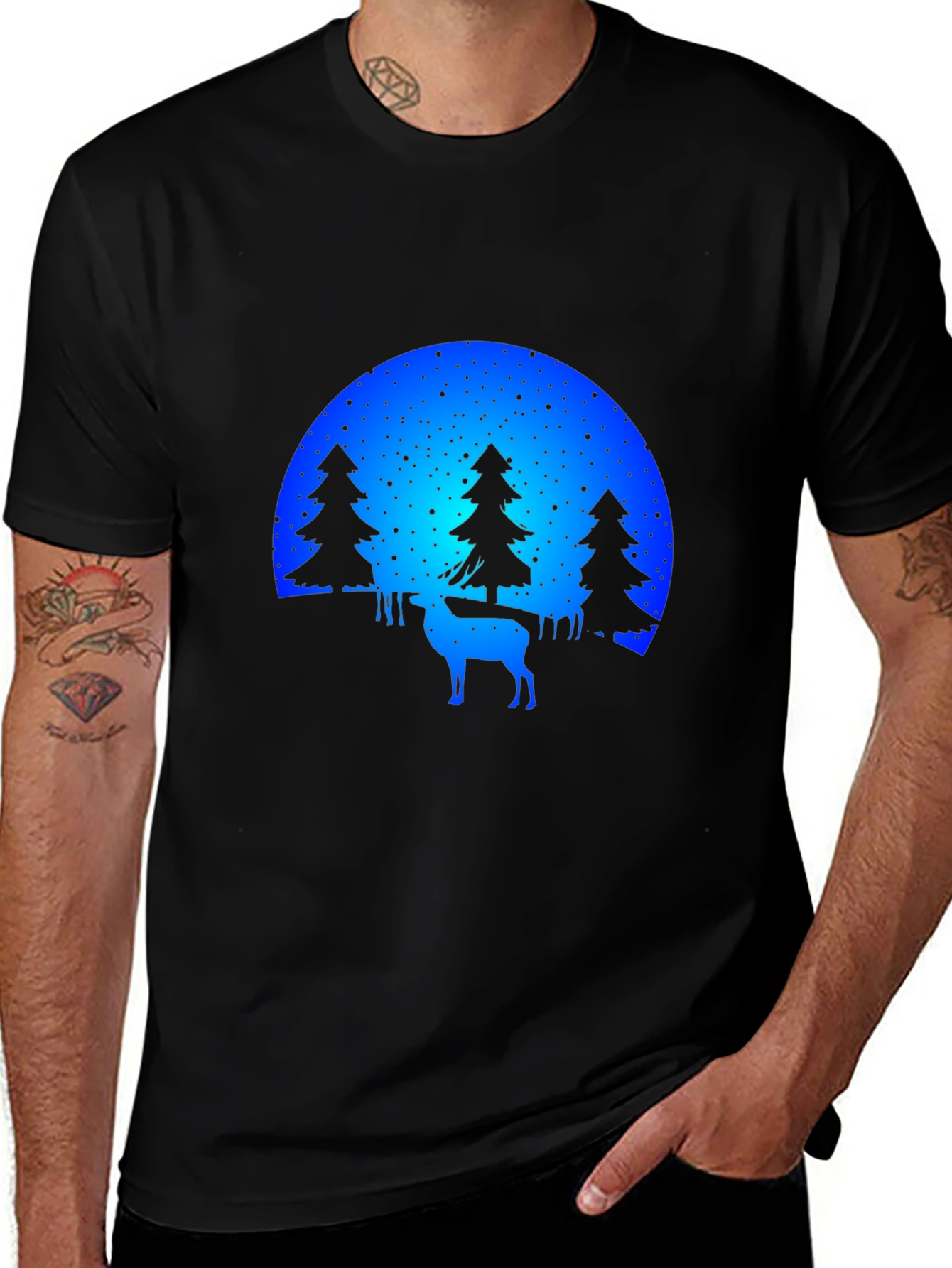 Nature Deer Silhouette Graphic Tee
