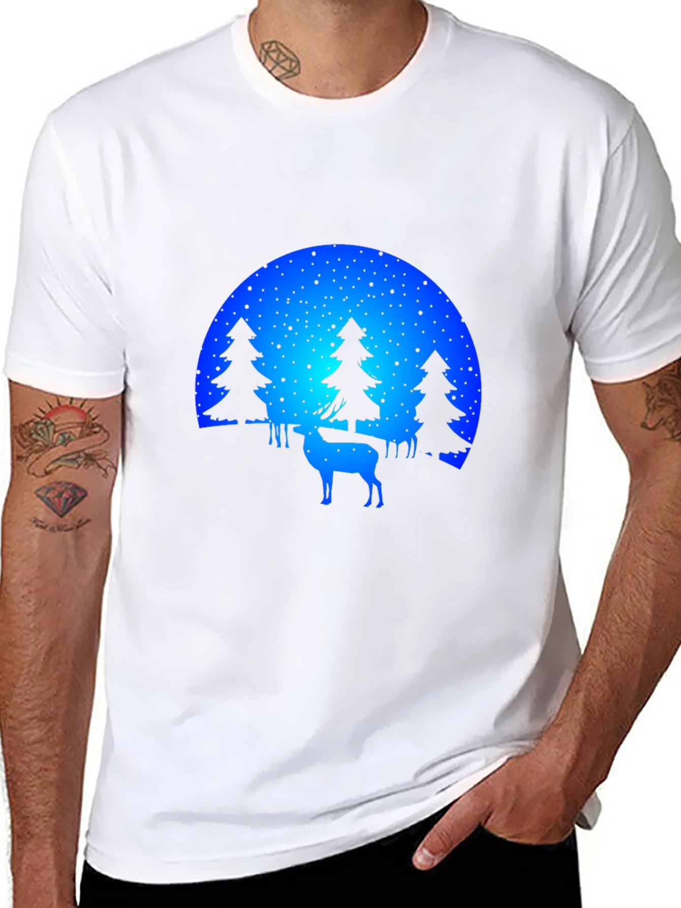 Nature Deer Silhouette Graphic Tee