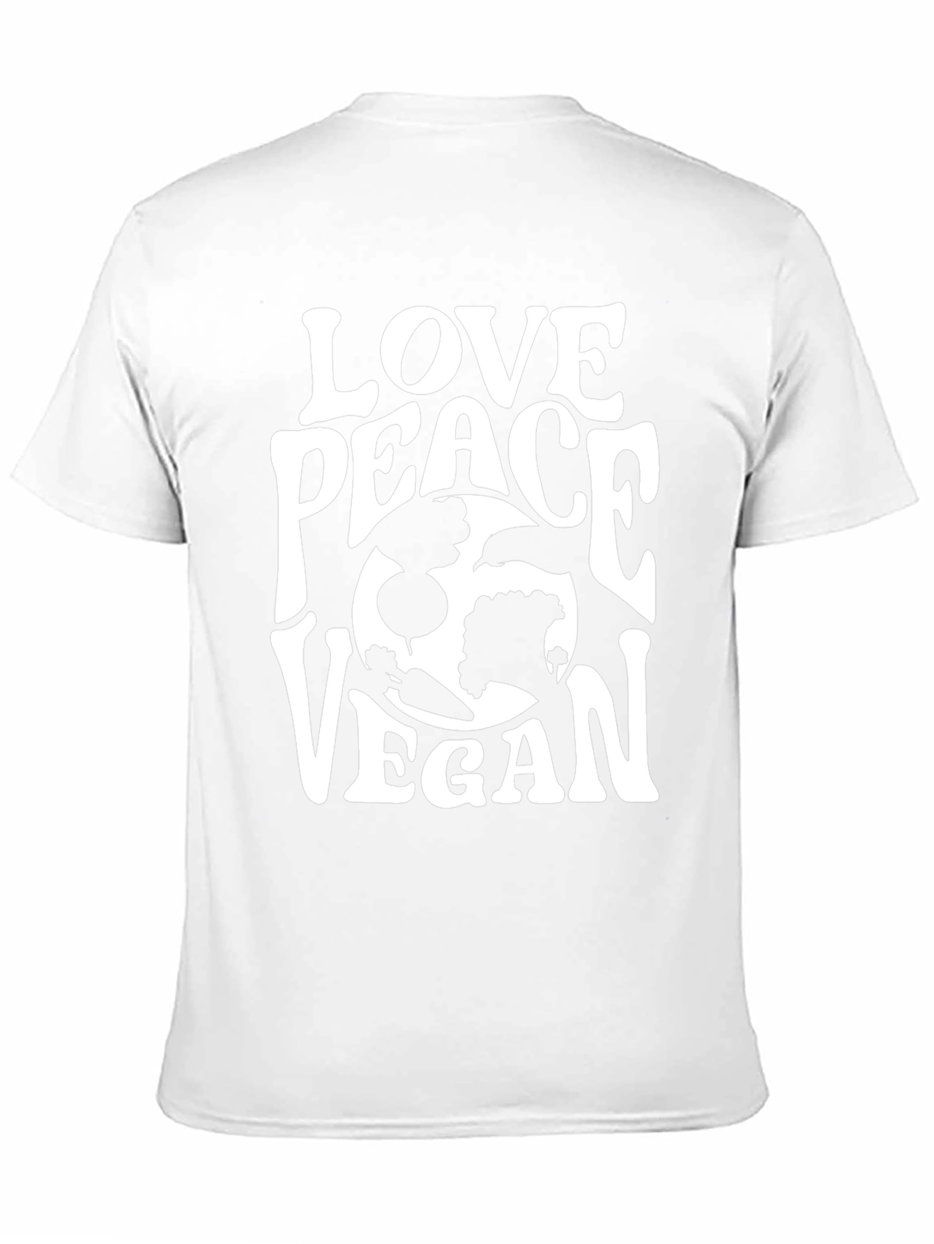 Love Peace Vegan T-Shirt - Black Graphic Tee
