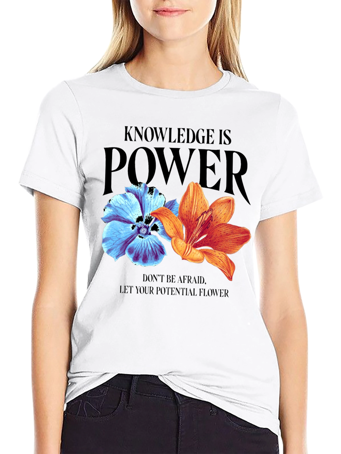 Knowledge is Power Floral T-Shirt