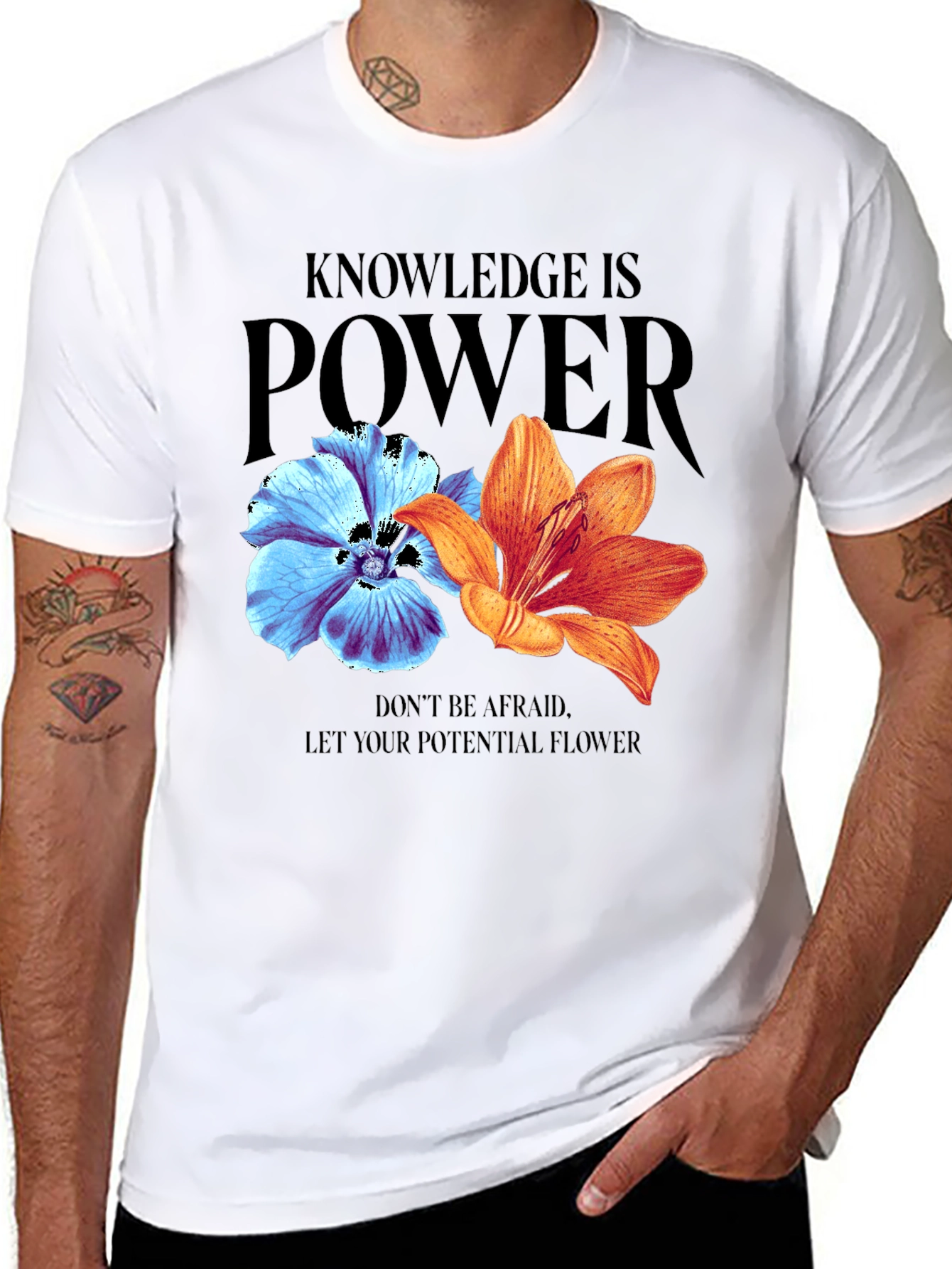 Knowledge is Power Floral T-Shirt