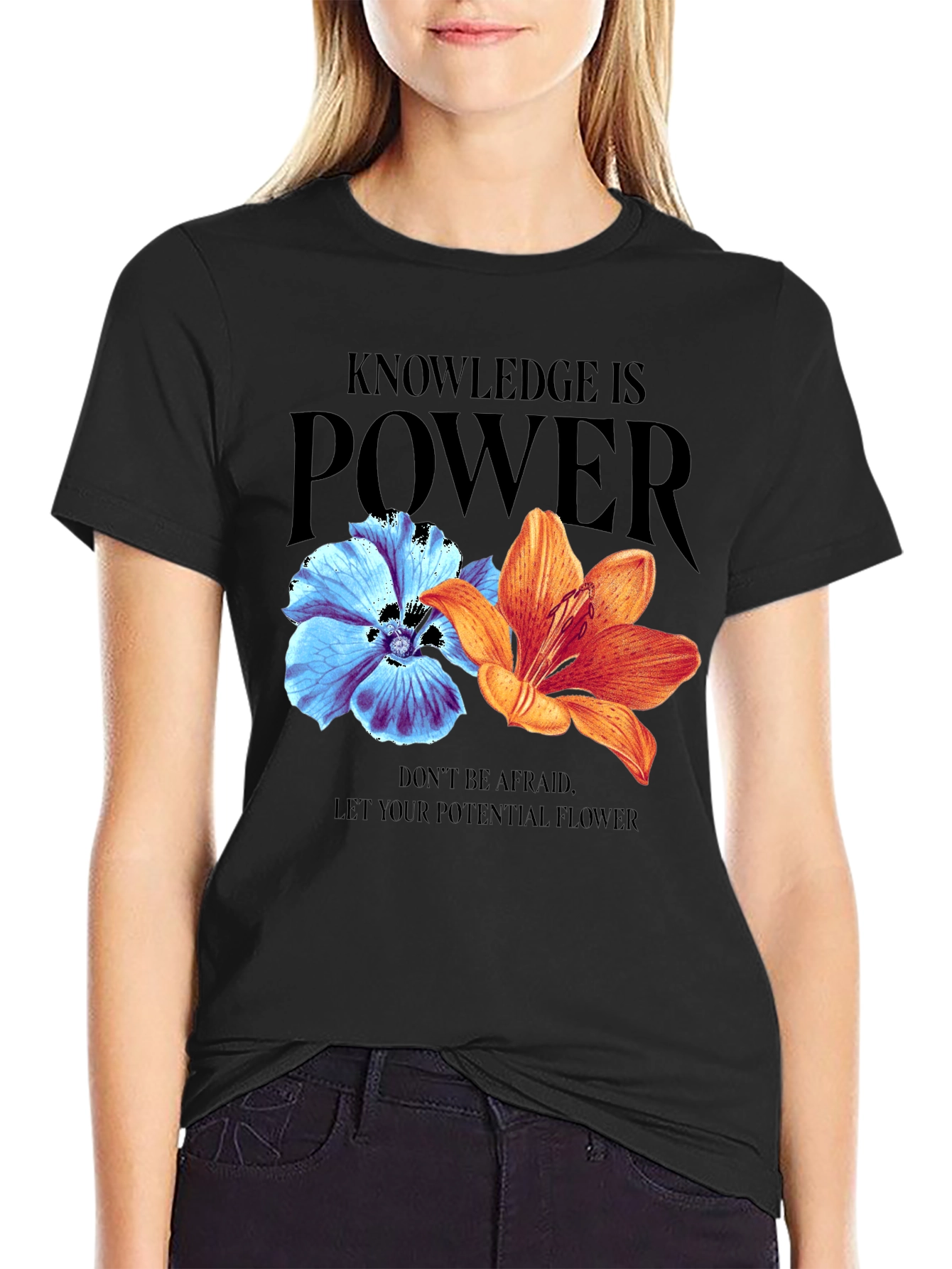 Knowledge is Power Floral T-Shirt