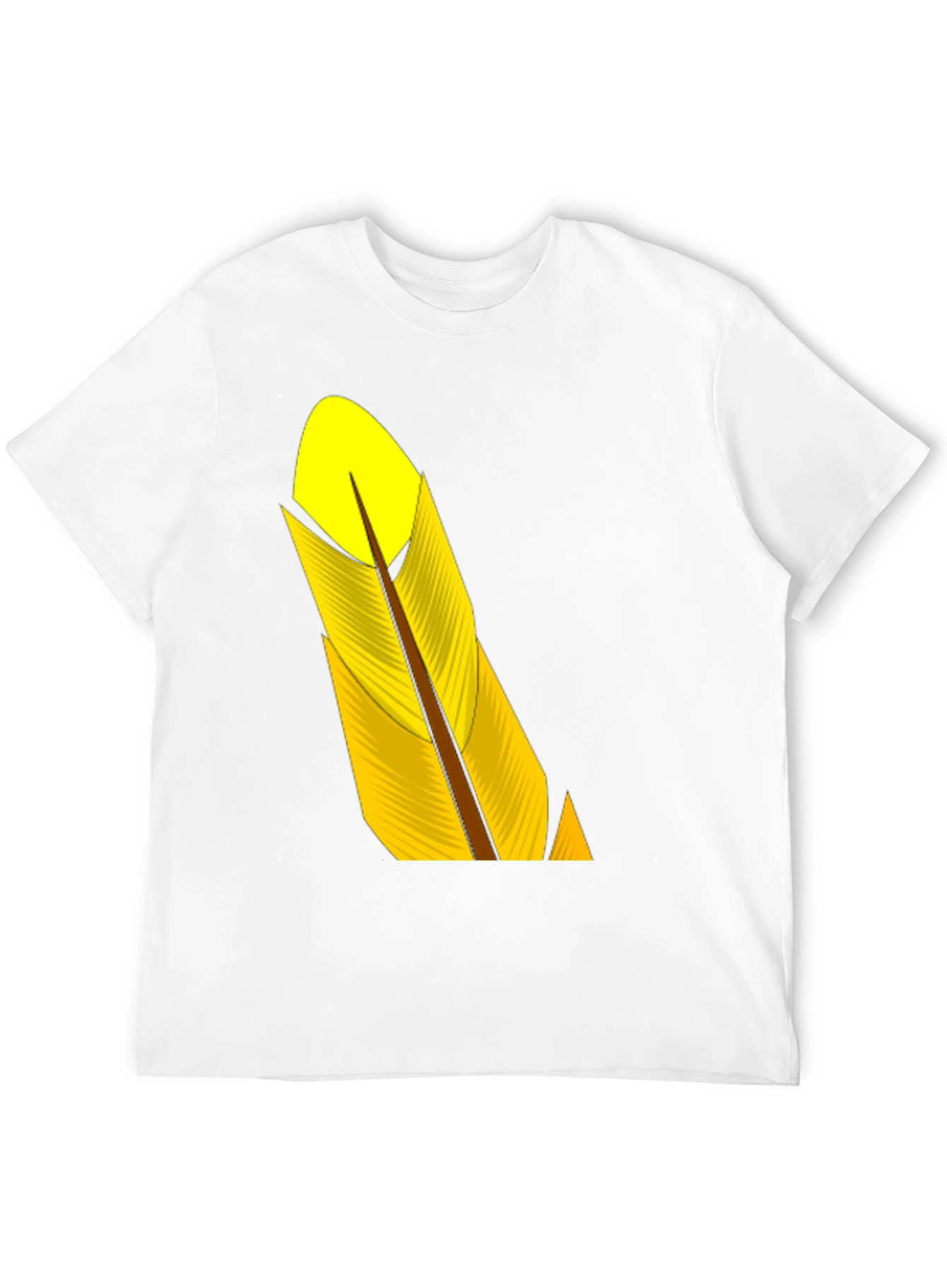 Black T-Shirt with Yellow Feather Graphic