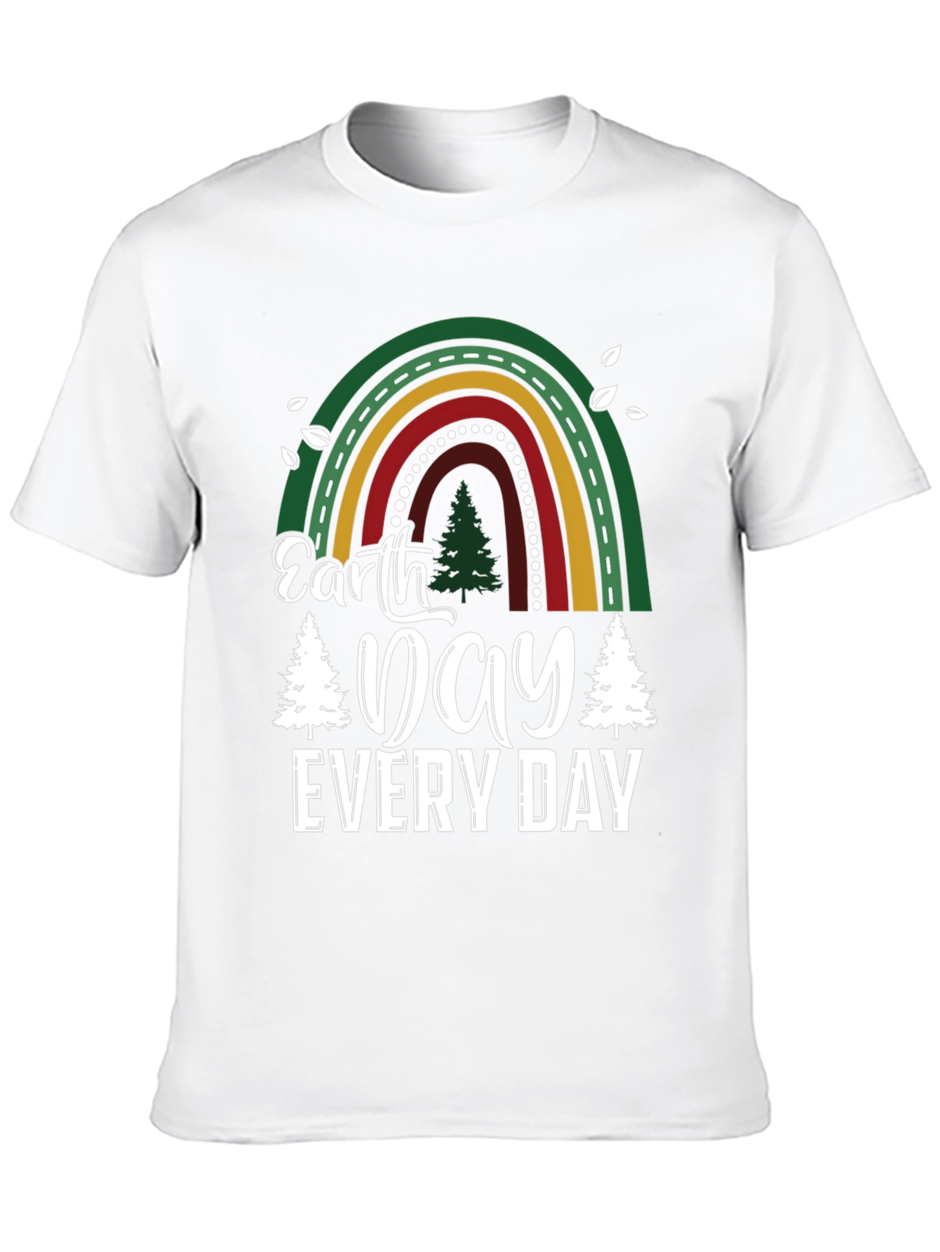 Earth Day Every Day T-Shirt - Rainbow Tree Design