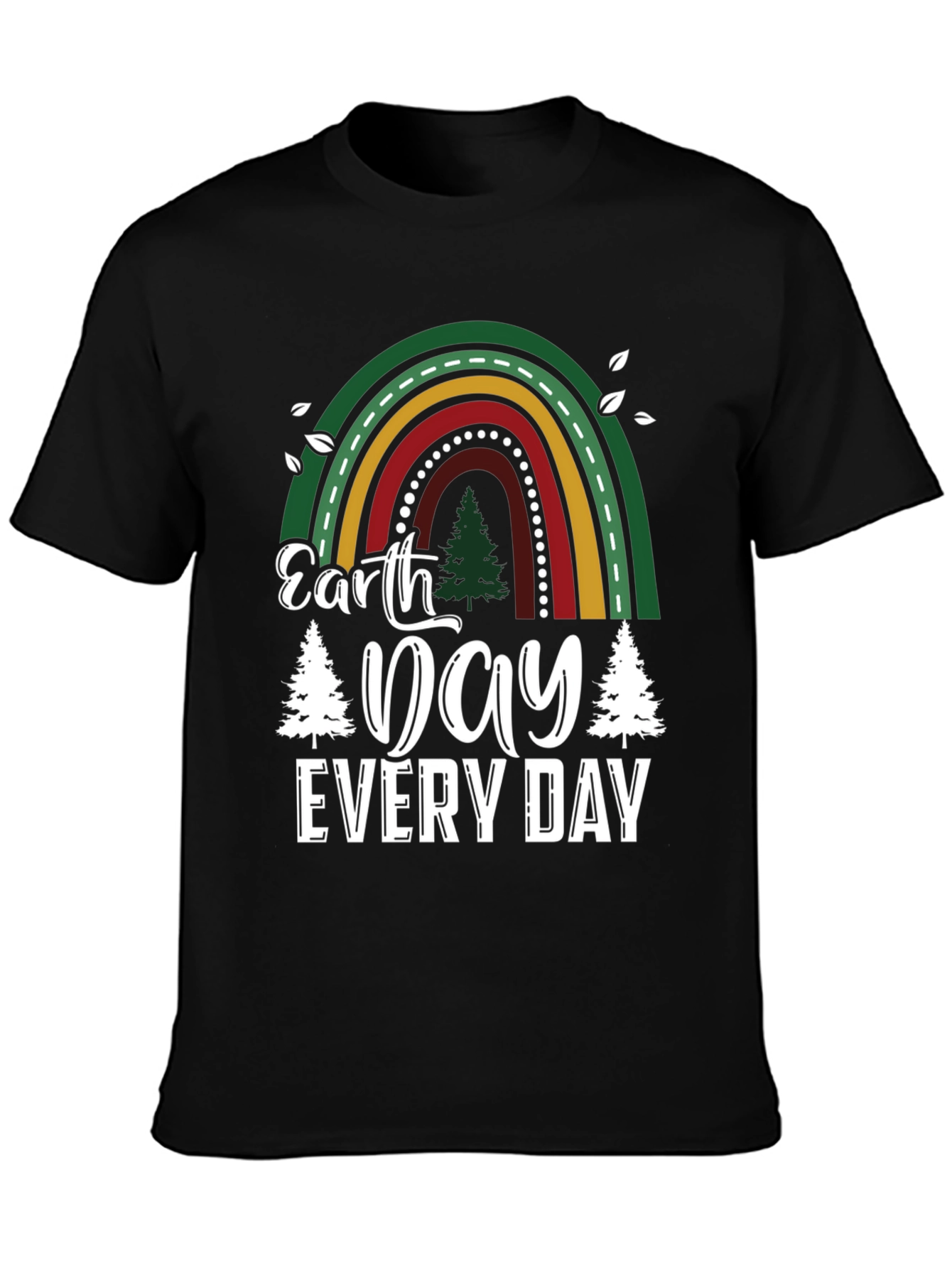 Earth Day Every Day T-Shirt - Rainbow Tree Design