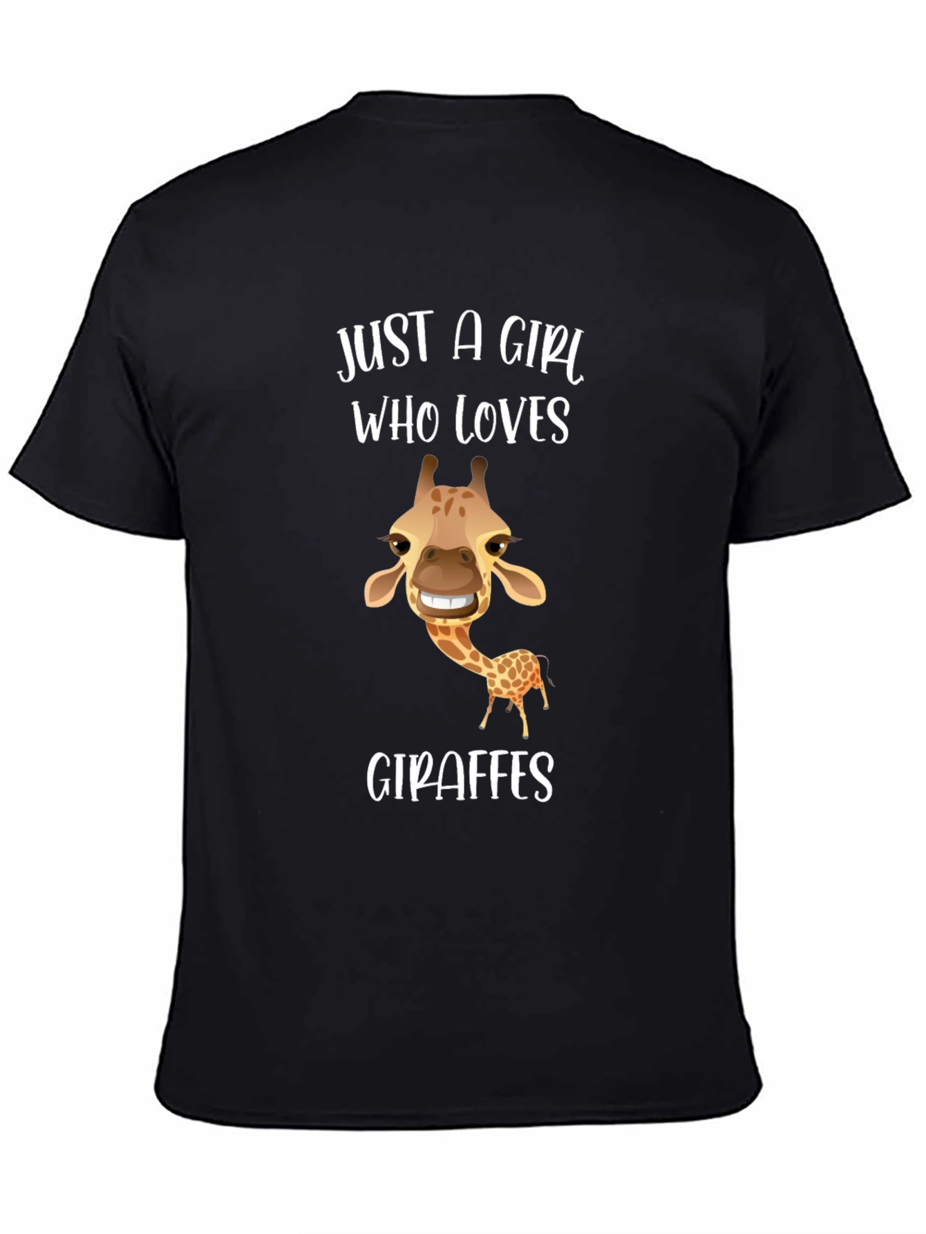 Just a Girl Who Loves Giraffes Black T-Shirt