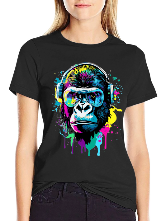 Cool Gorilla Graphic Tee - Funky Animal Print Shirt