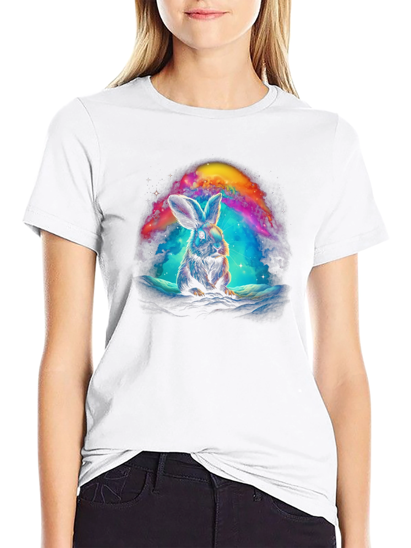 Cosmic Rabbit T-Shirt - Black