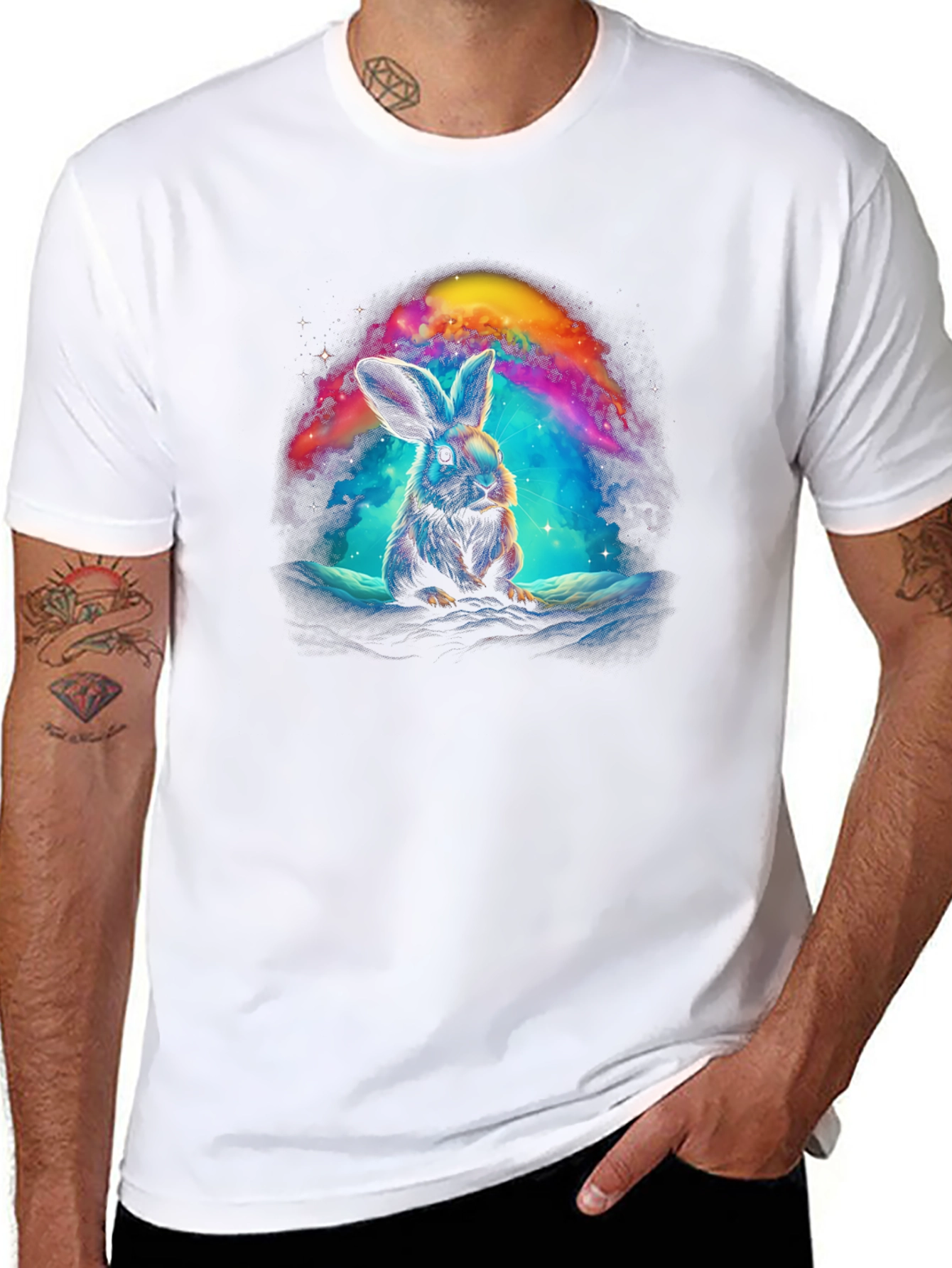 Cosmic Rabbit T-Shirt - Black