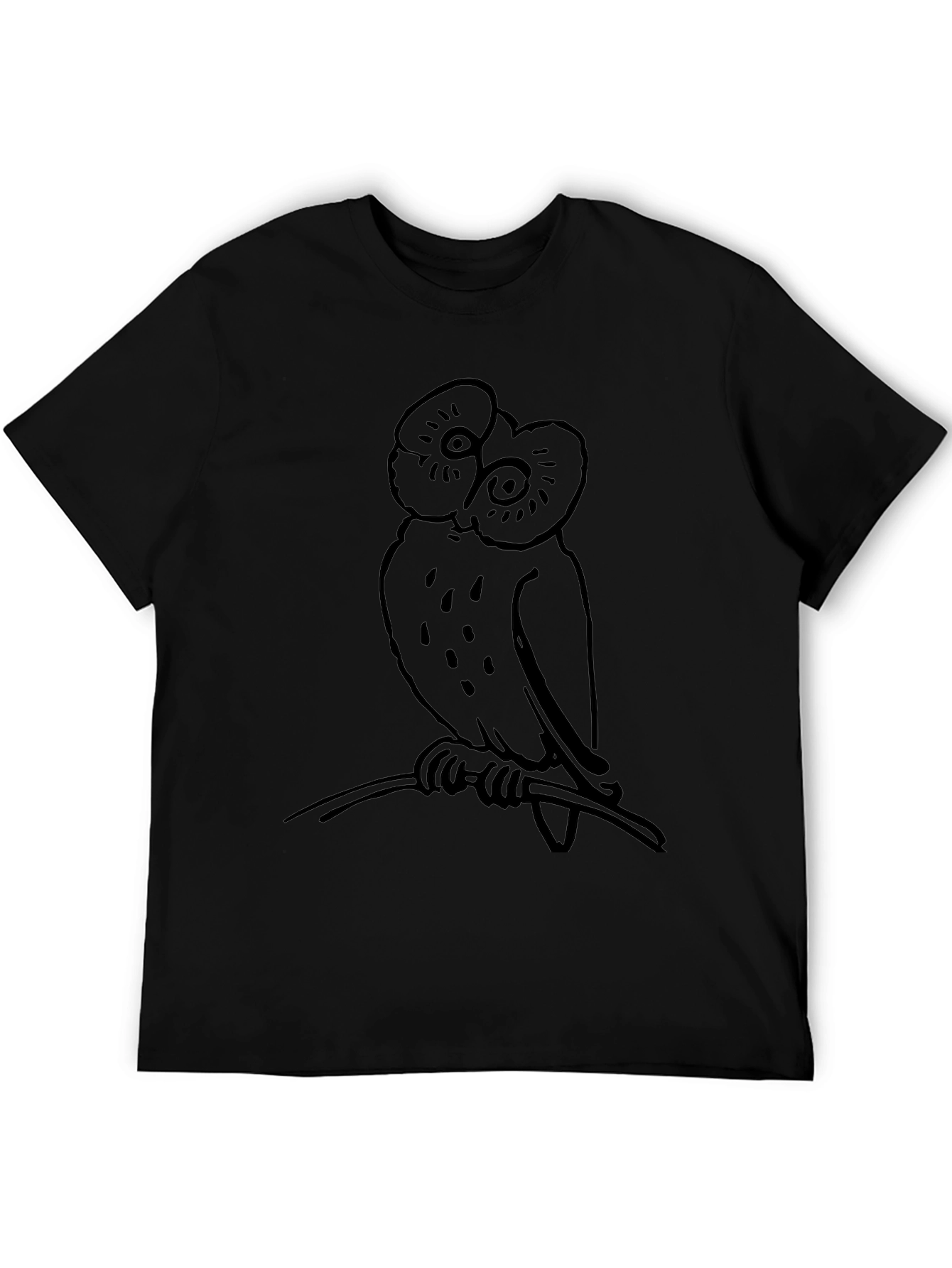 Owl Graphic T-Shirt - Black Cotton Tee