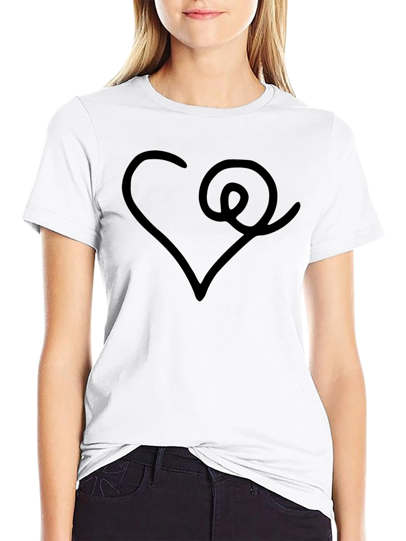 Heart & Swirl Black T-Shirt