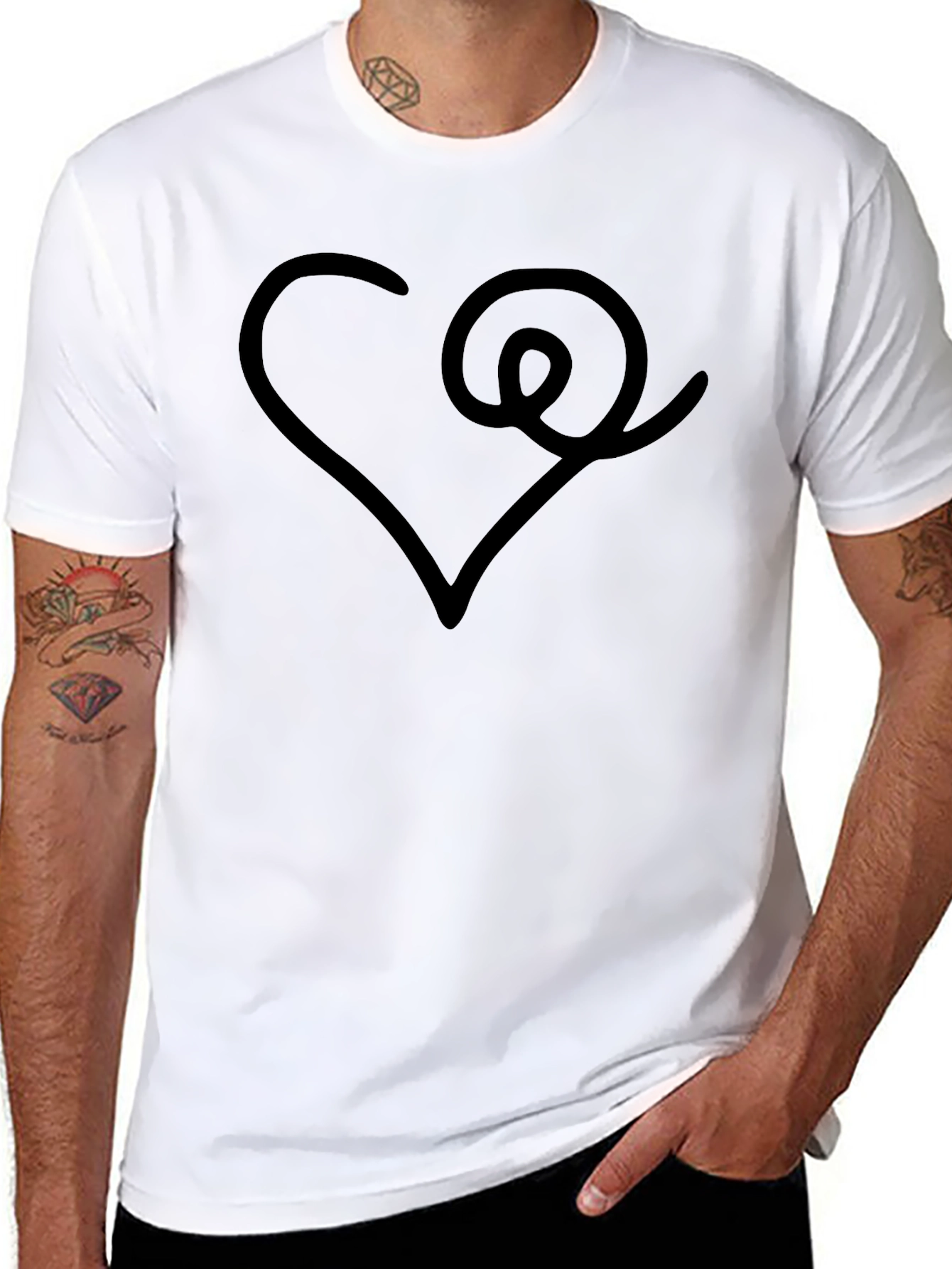 Heart & Swirl Black T-Shirt