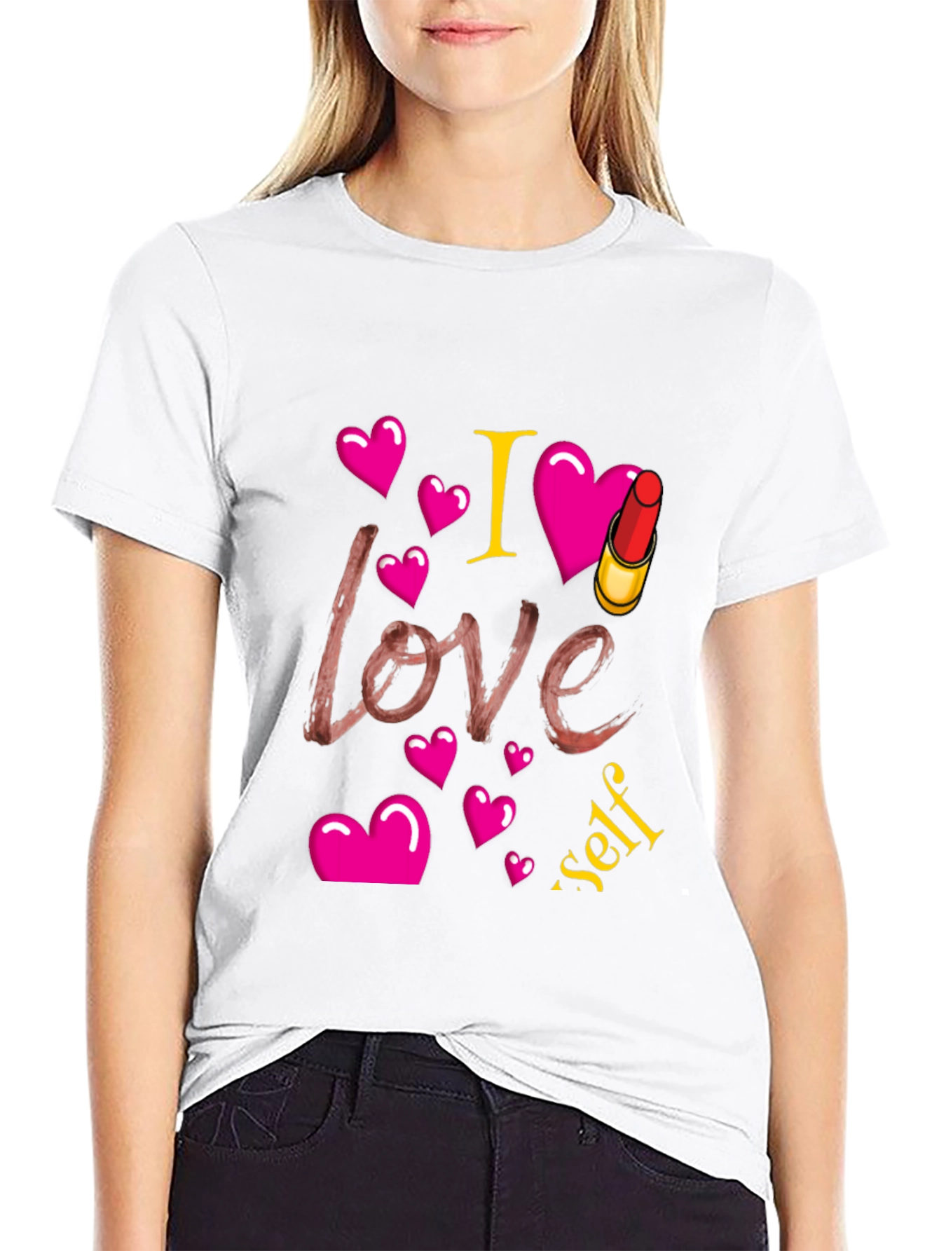I Love Myself Lipstick Heart Tee