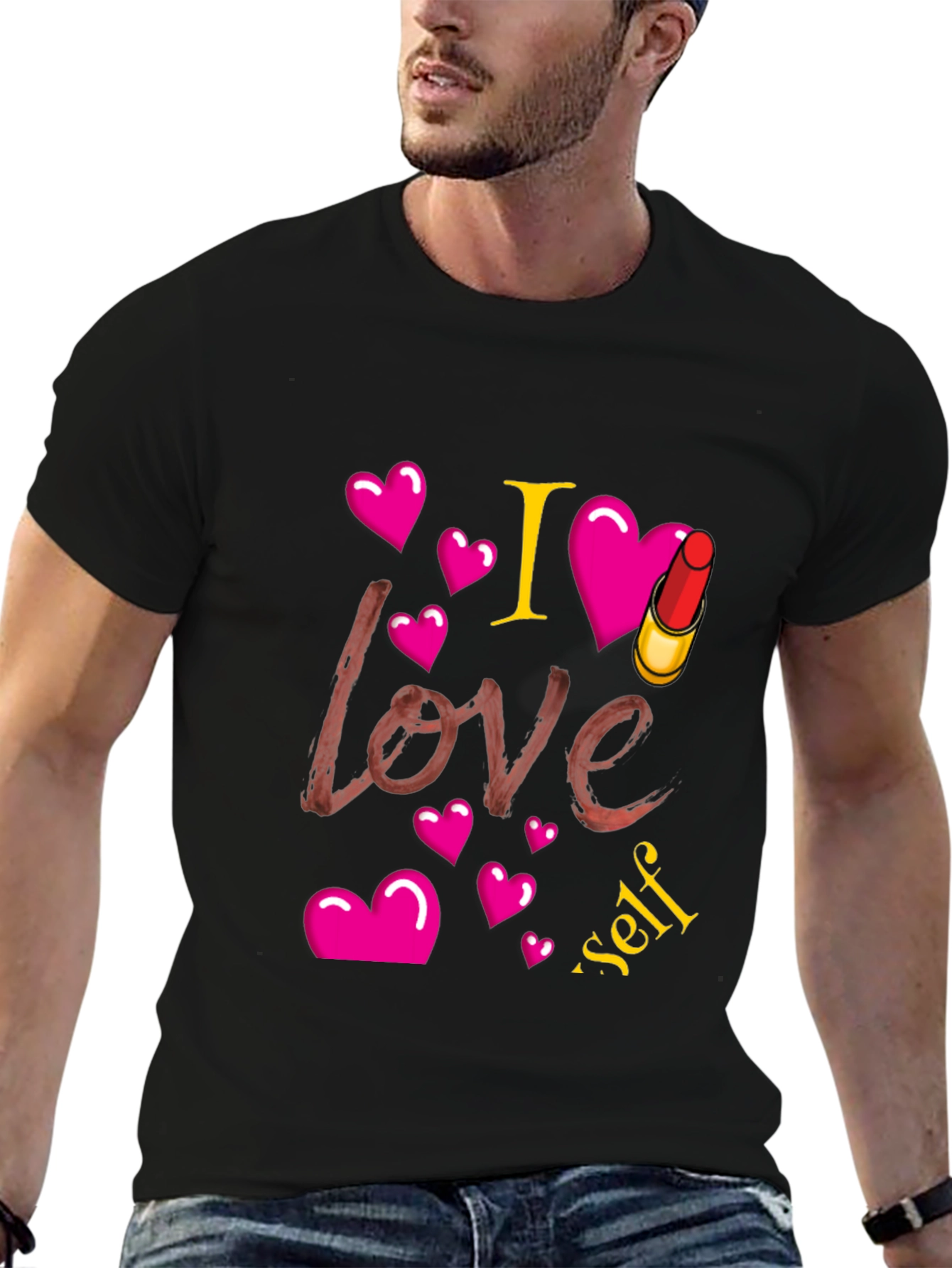 I Love Myself Lipstick Heart Tee