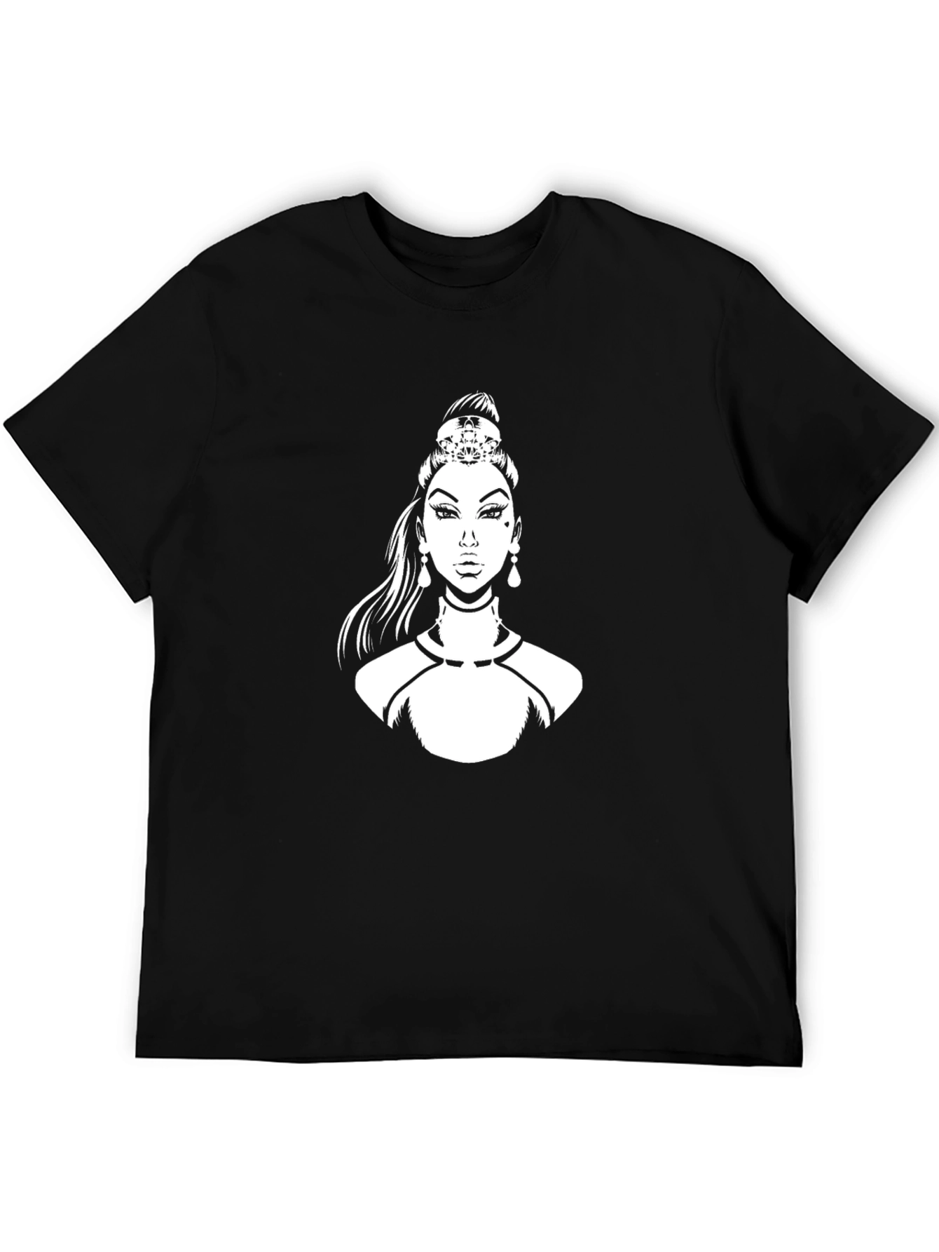 Graphic Tee - Woman with Crown Black T-Shirt
