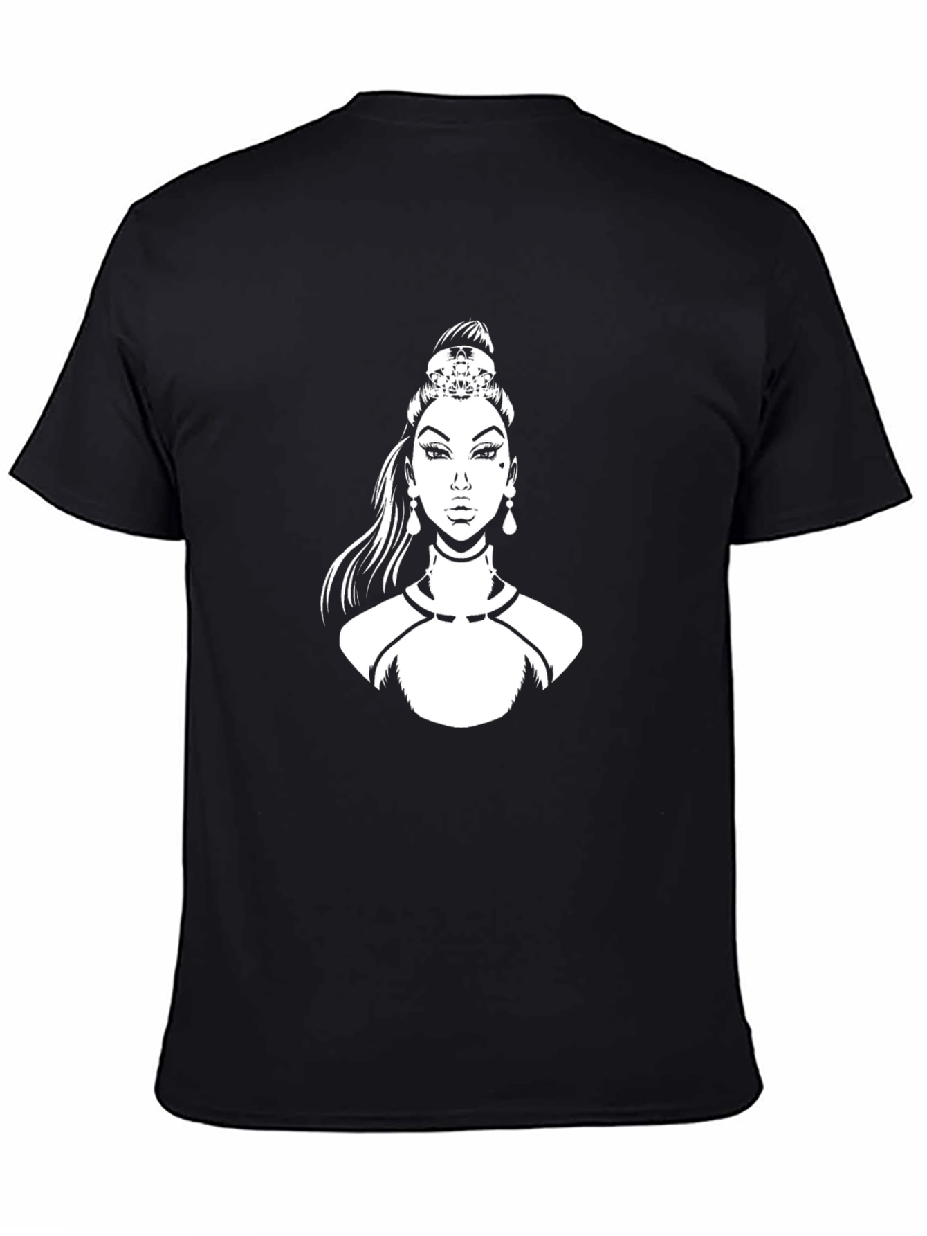Graphic Tee - Woman with Crown Black T-Shirt