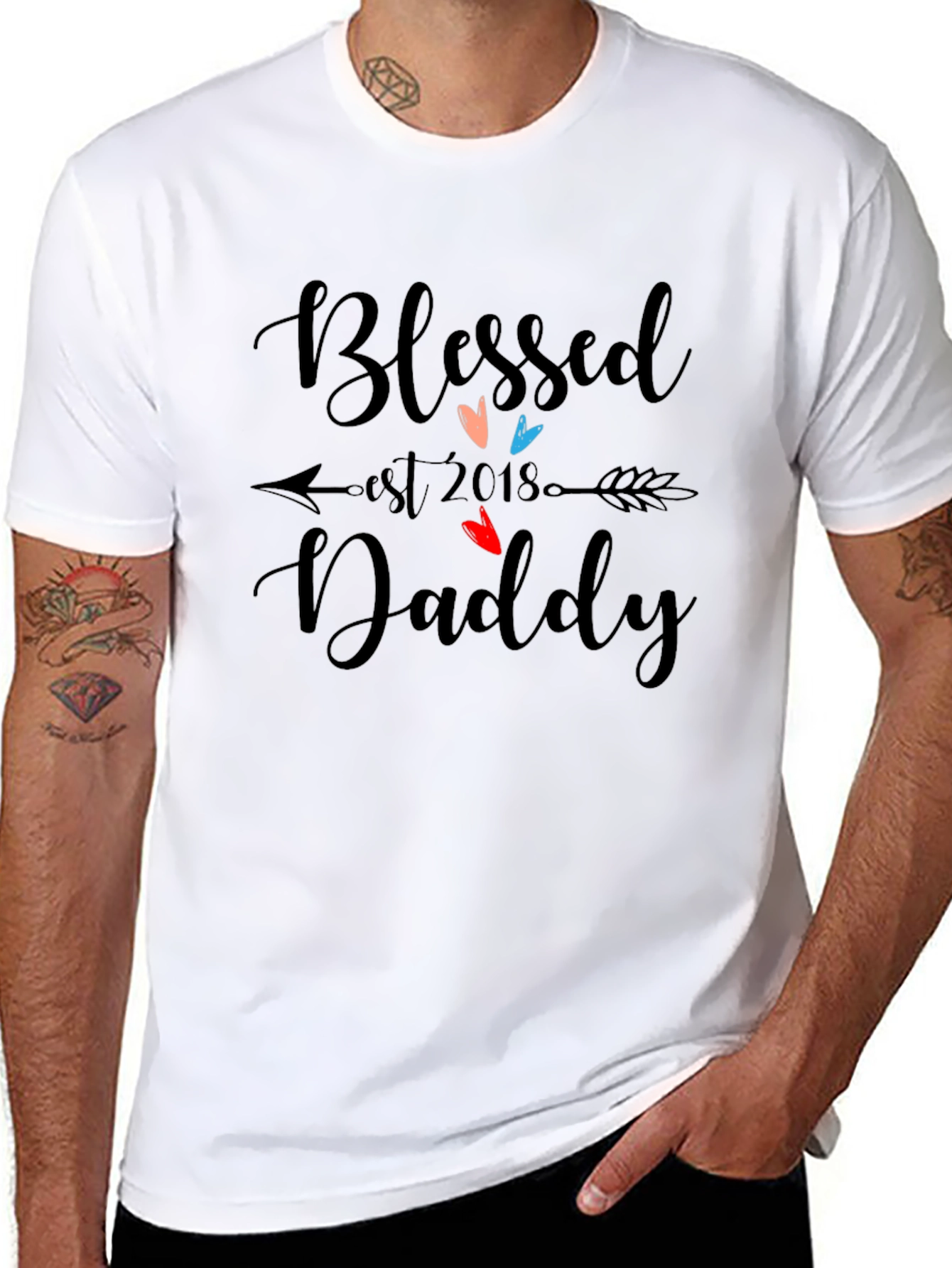 Blessed Daddy Est. 2018 Graphic T-Shirt