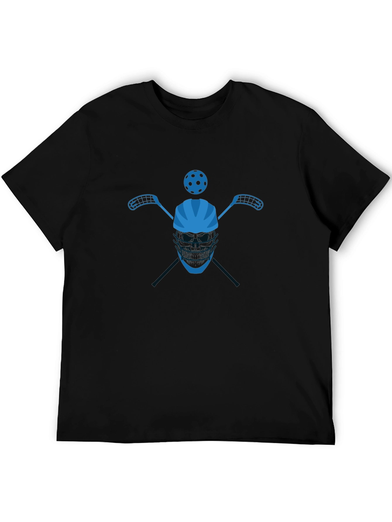 Floorball Player Black Graphic T-Shirt