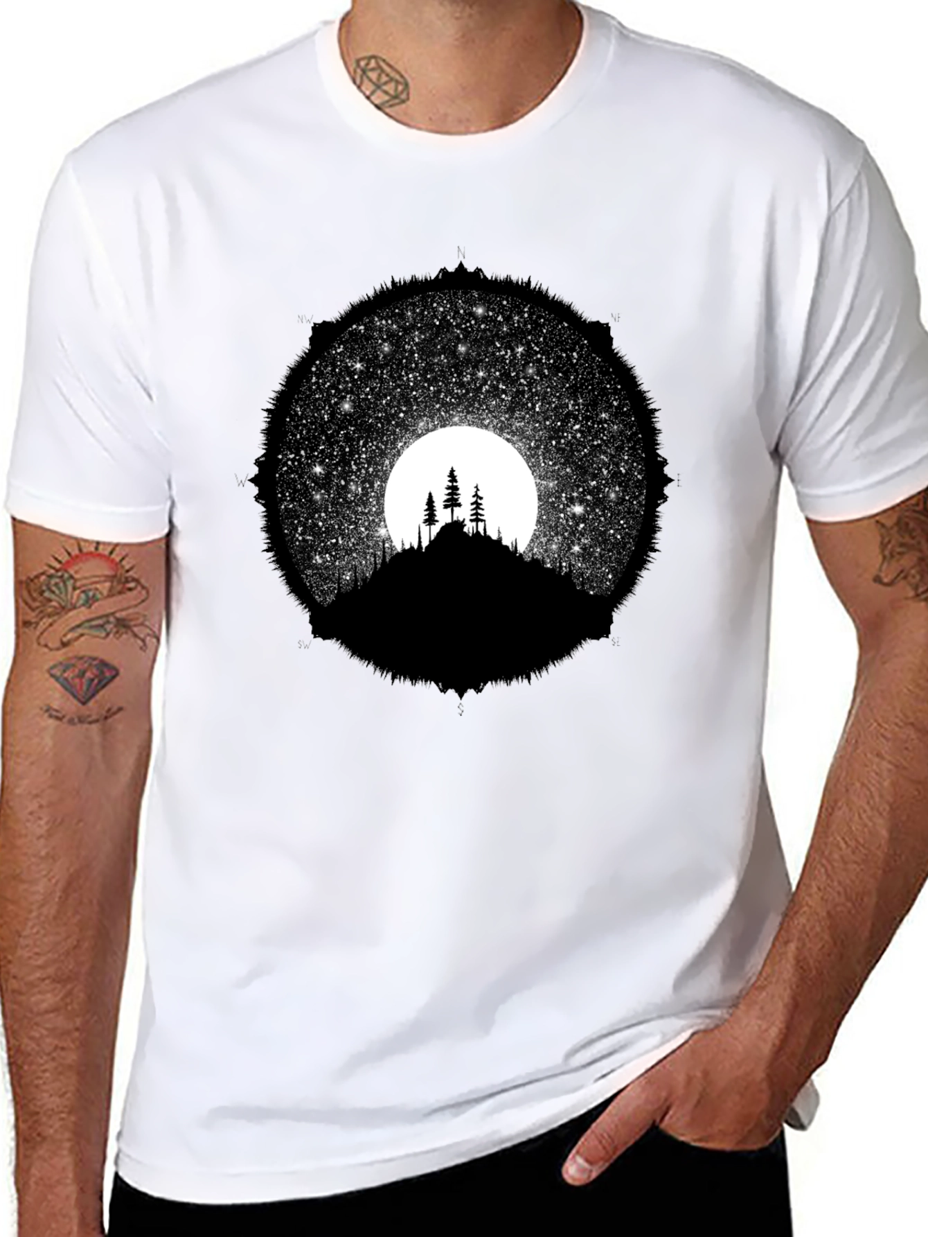 Night Sky Silhouette Graphic Tee