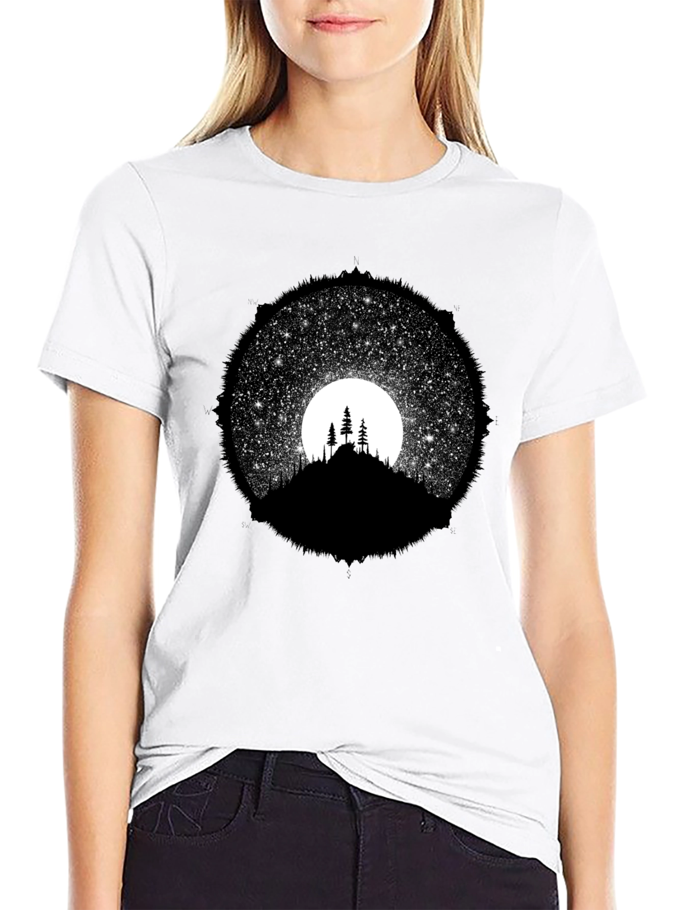 Night Sky Silhouette Graphic Tee