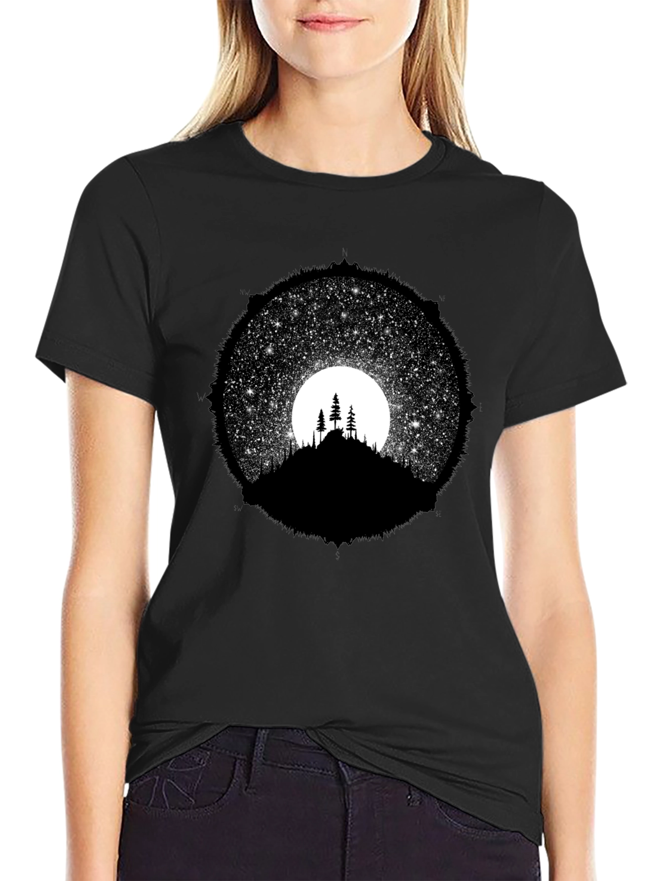 Night Sky Silhouette Graphic Tee