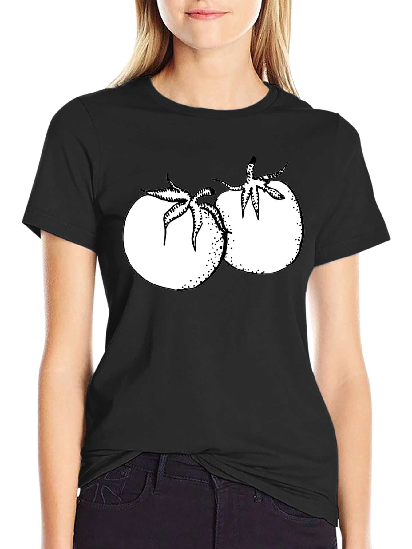 Tomato Graphic T-Shirt - Black Cotton Tee