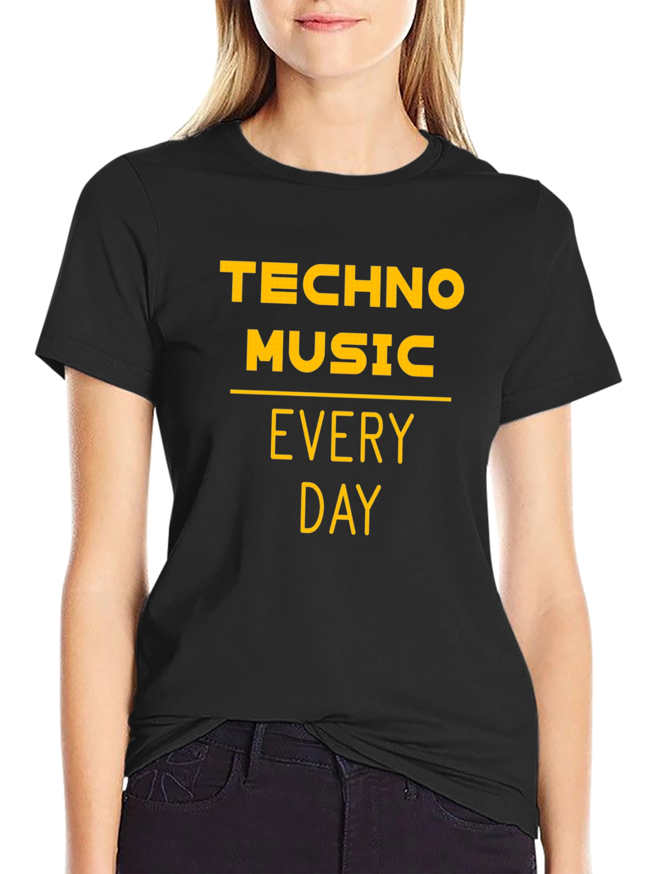 Techno Music Every Day Black T-Shirt