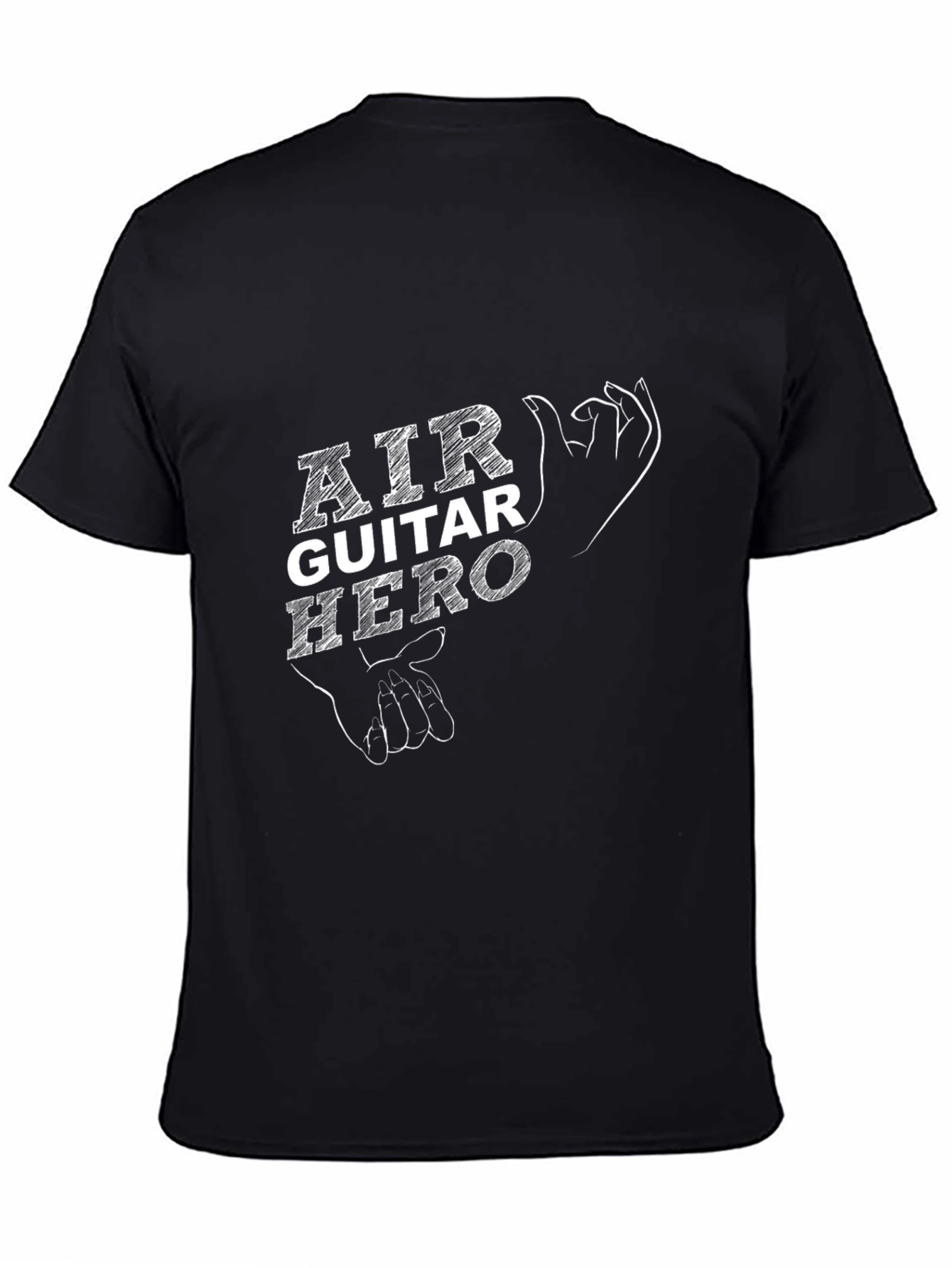 Air Guitar Hero Black Graphic Tee