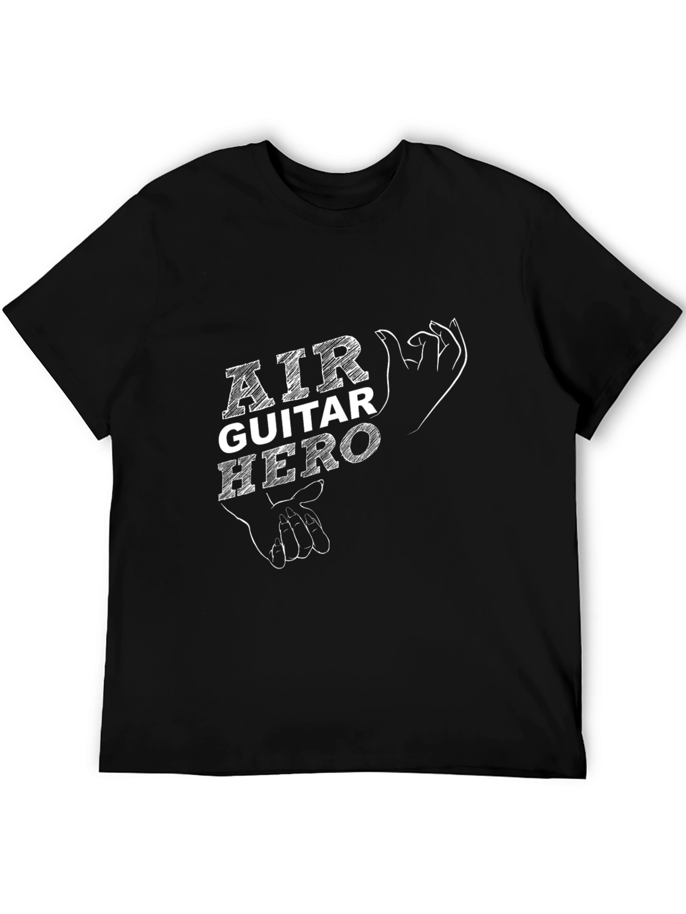Air Guitar Hero Black Graphic Tee