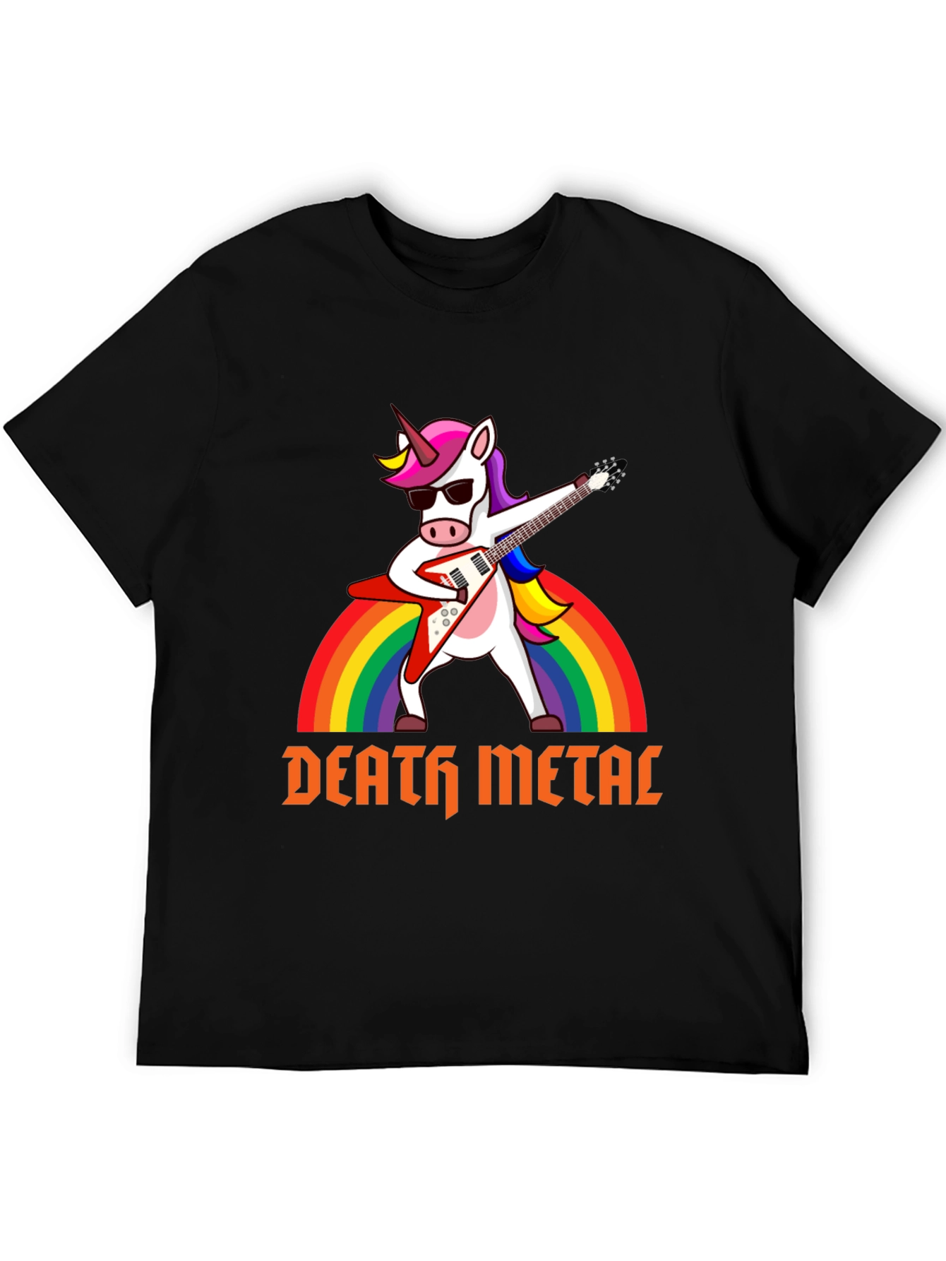 Death Metal Unicorn T-Shirt Rocker Rainbow
