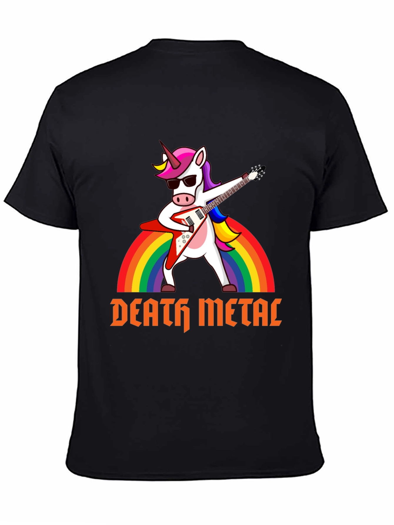 Death Metal Unicorn T-Shirt Rocker Rainbow