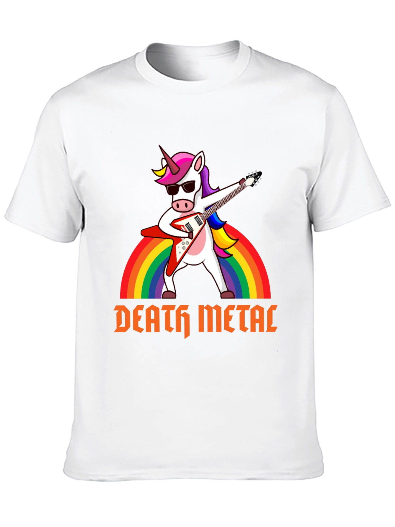 Death Metal Unicorn T-Shirt Rocker Rainbow