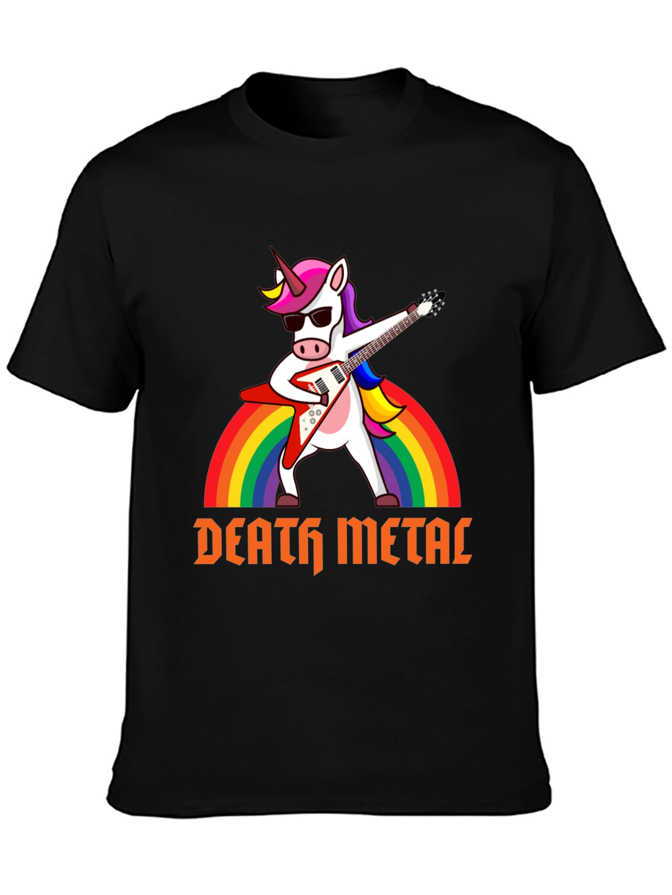 Death Metal Unicorn T-Shirt Rocker Rainbow