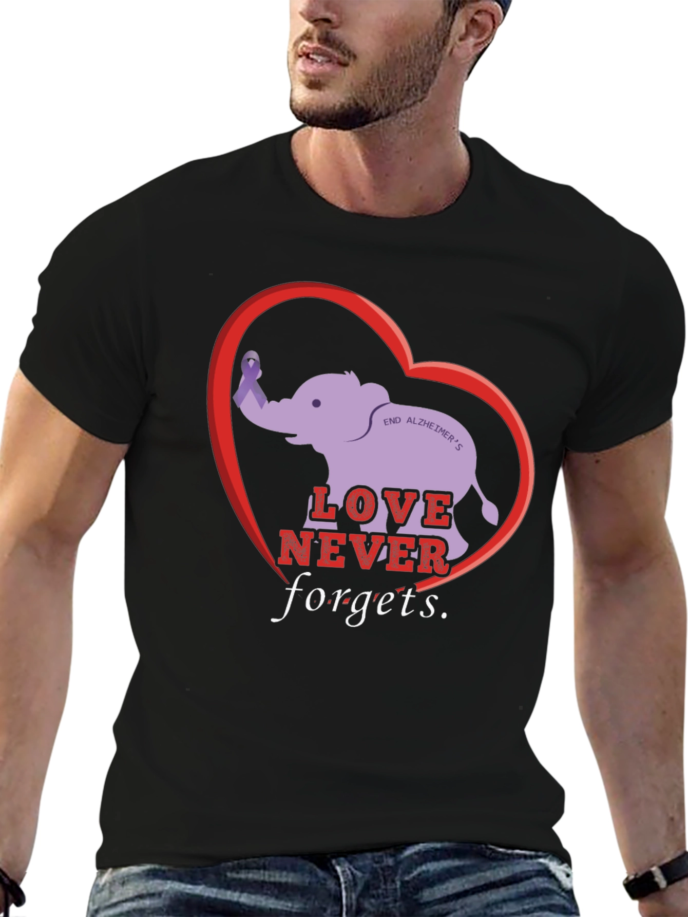 Love Never Forgets Alzheimers Awareness T-Shirt