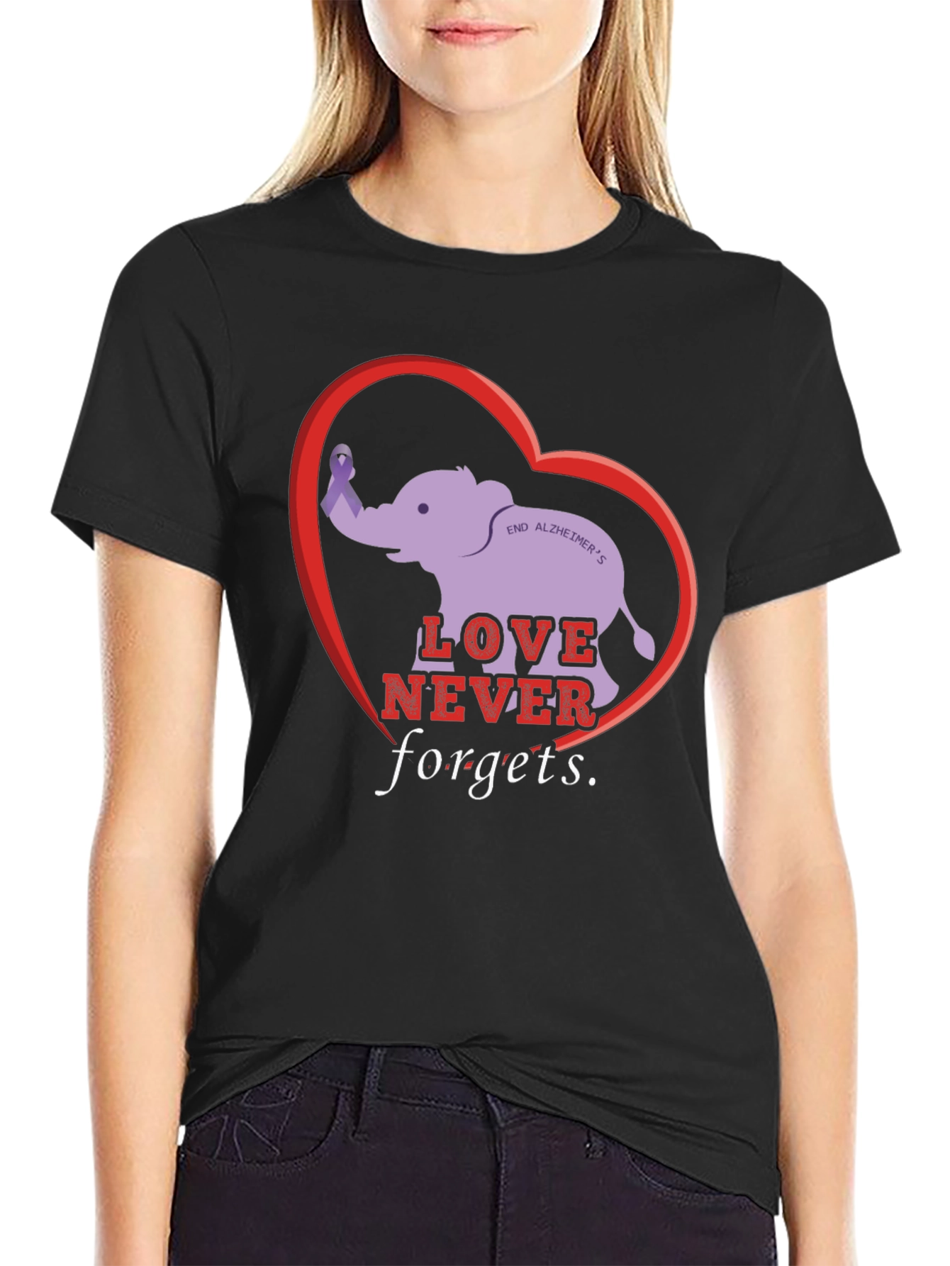Love Never Forgets Alzheimers Awareness T-Shirt