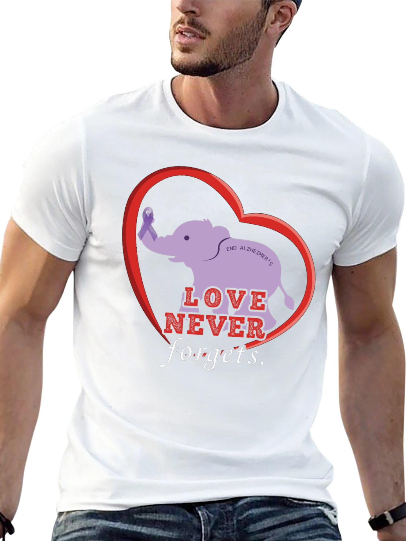 Love Never Forgets Alzheimers Awareness T-Shirt