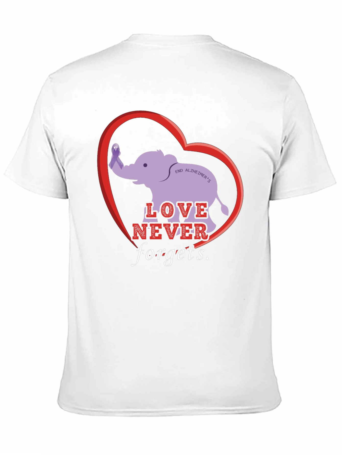 Love Never Forgets Alzheimers Awareness T-Shirt