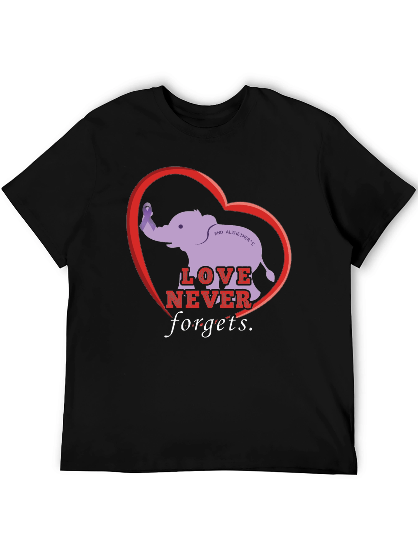 Love Never Forgets Alzheimers Awareness T-Shirt