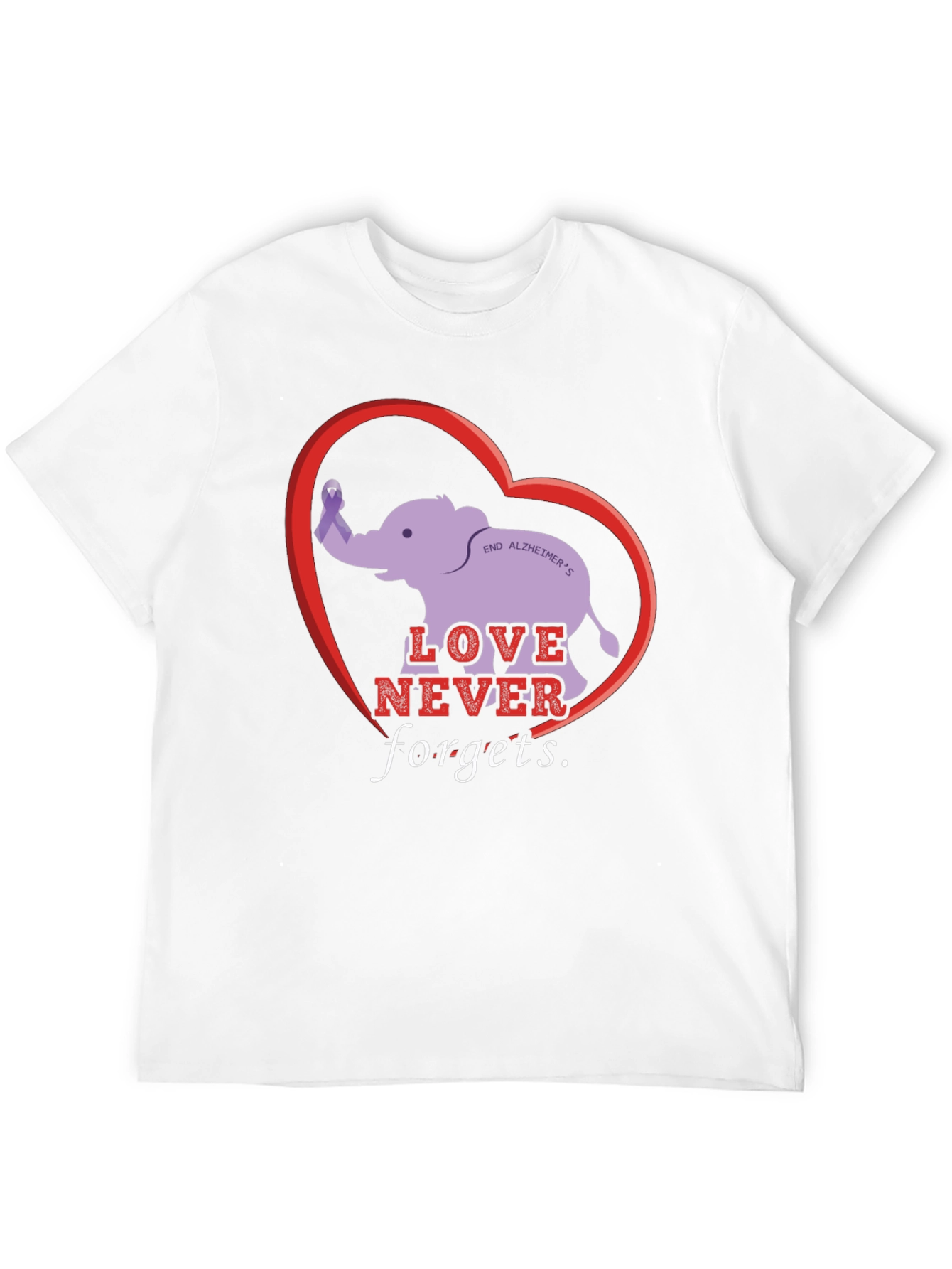 Love Never Forgets Alzheimers Awareness T-Shirt