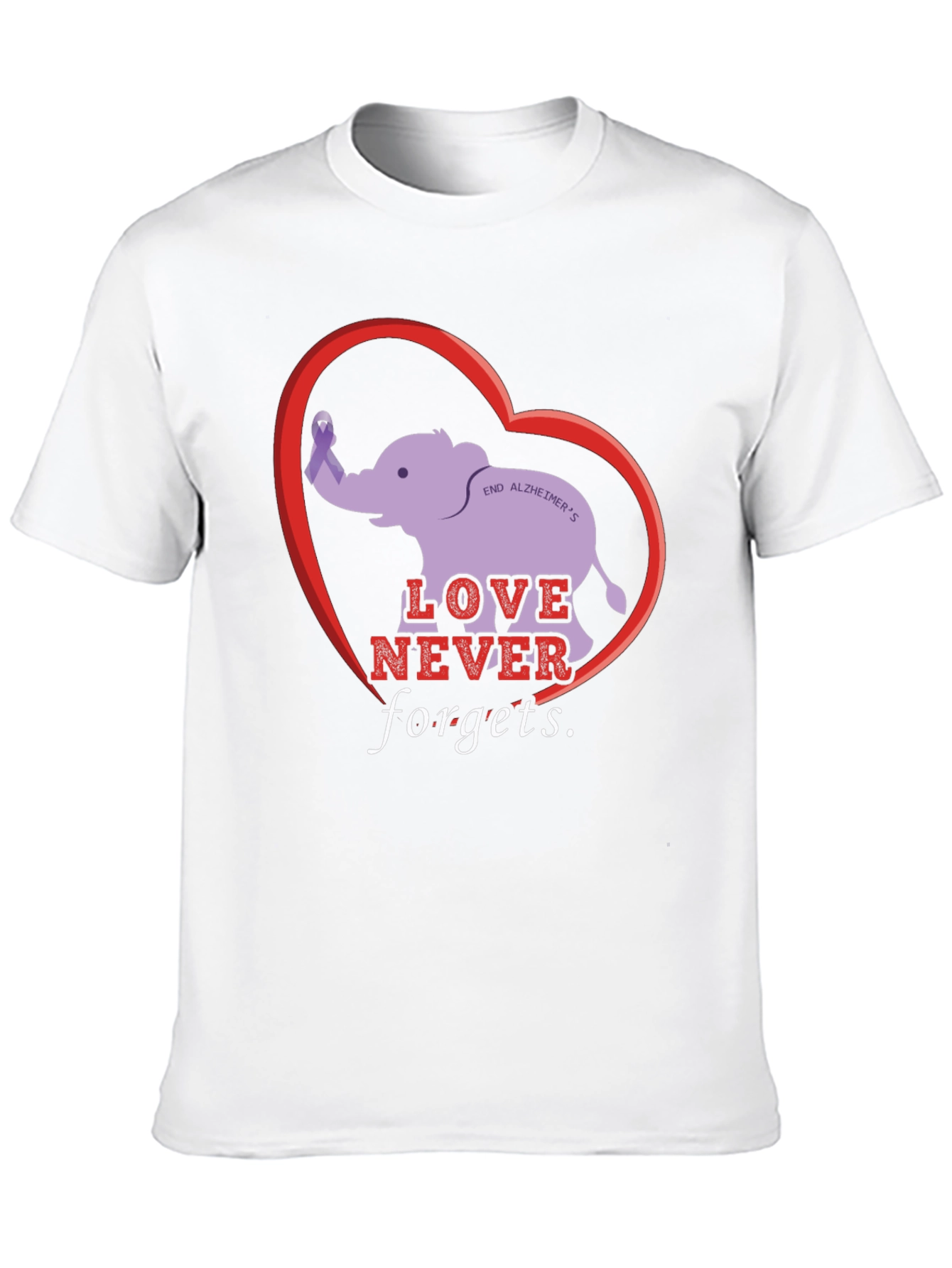 Love Never Forgets Alzheimers Awareness T-Shirt