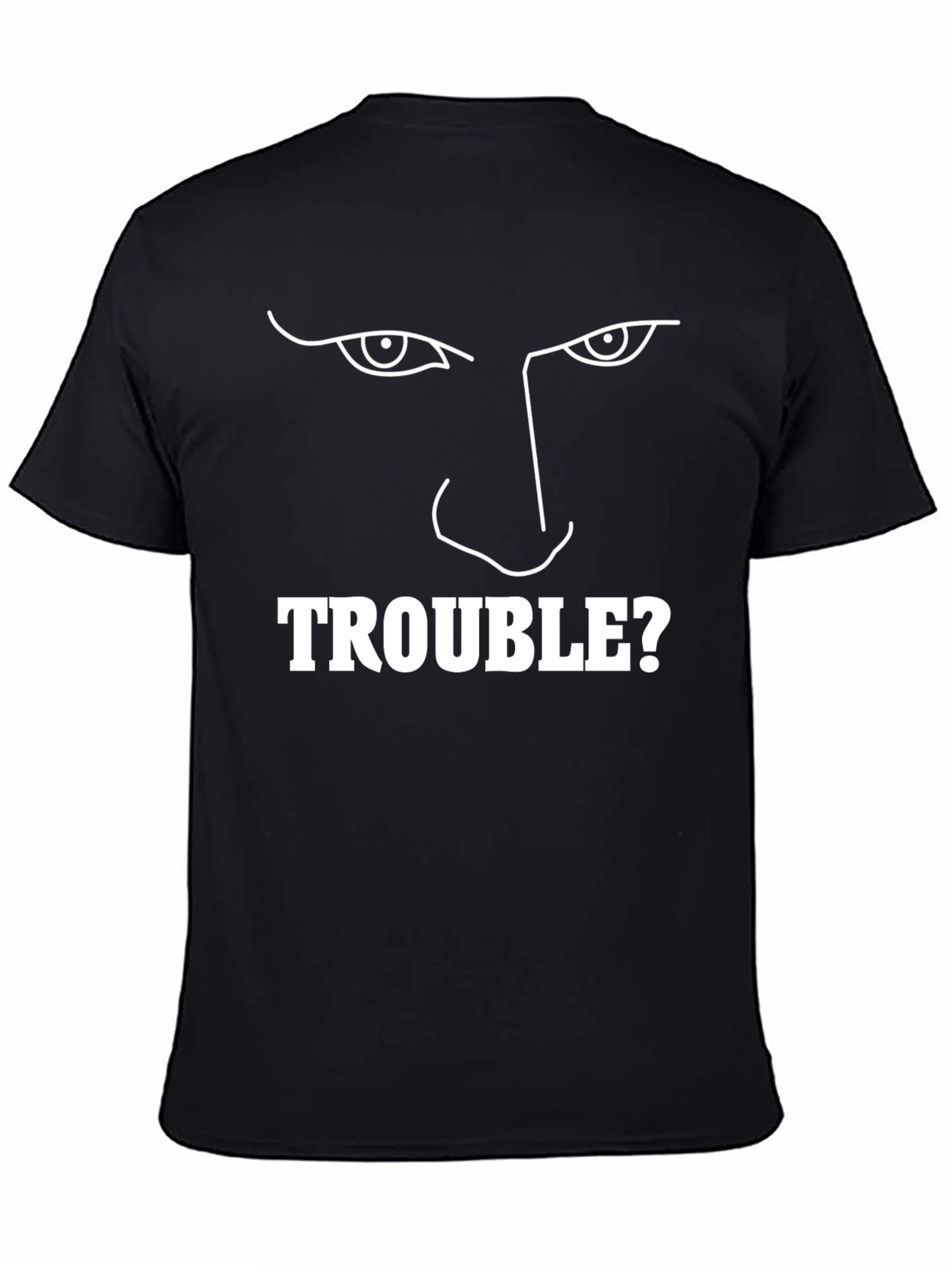 Trouble? Graphic Print Crew Neck Tee