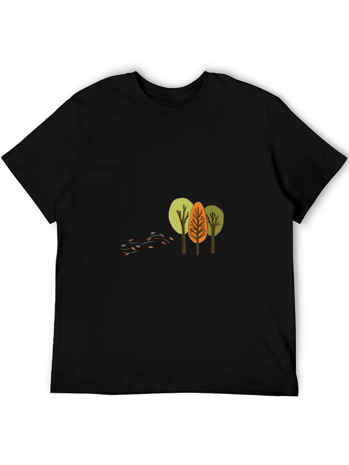 Autumn Trees Graphic T-Shirt - Soft Black Cotton