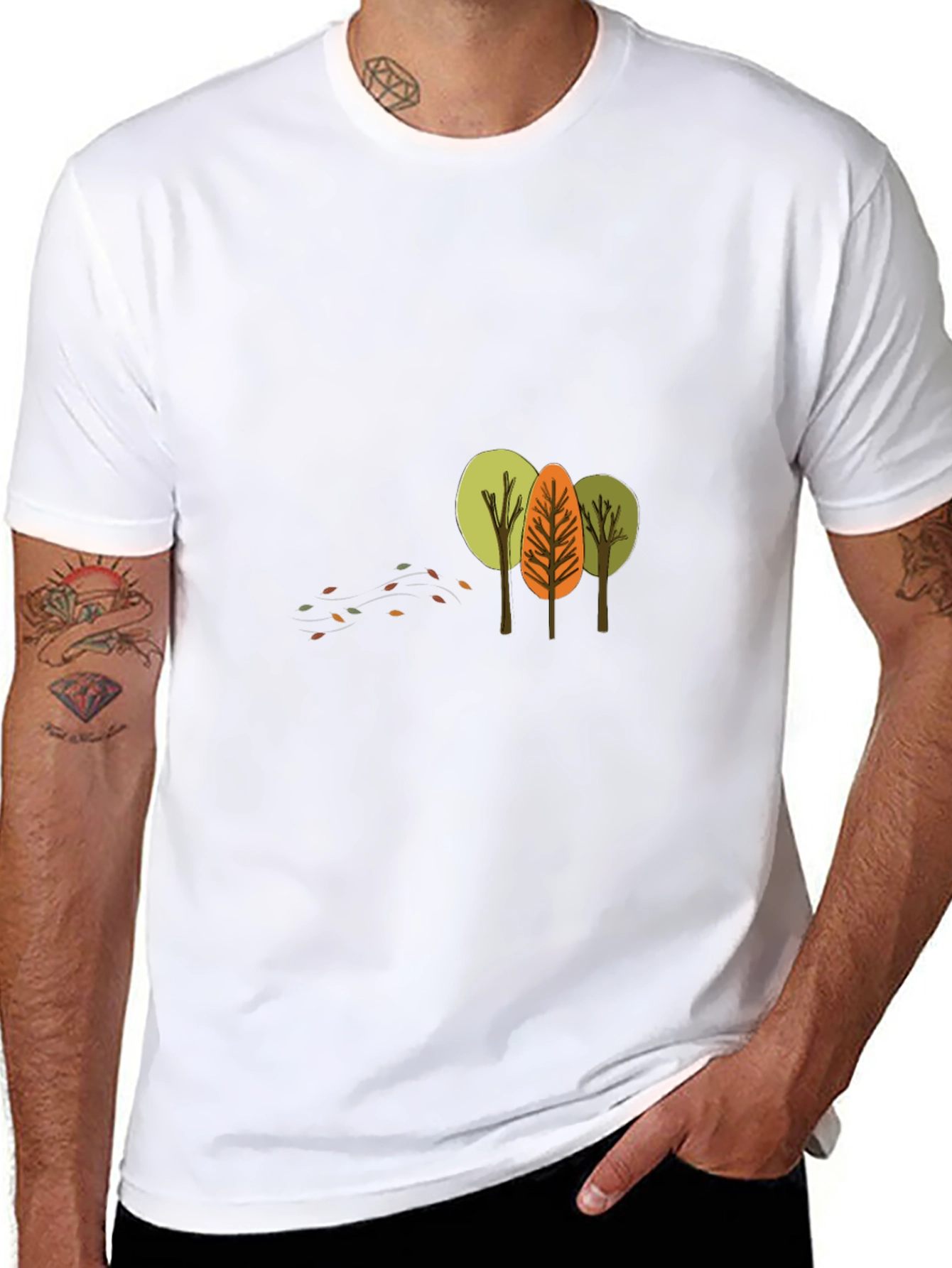 Autumn Trees Graphic T-Shirt - Soft Black Cotton
