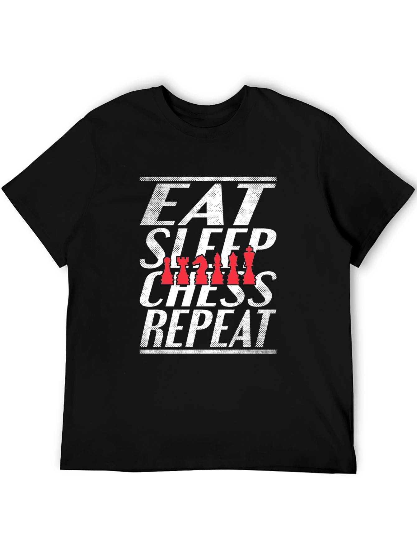 Eat Sleep Chess Repeat Black Graphic T-Shirt