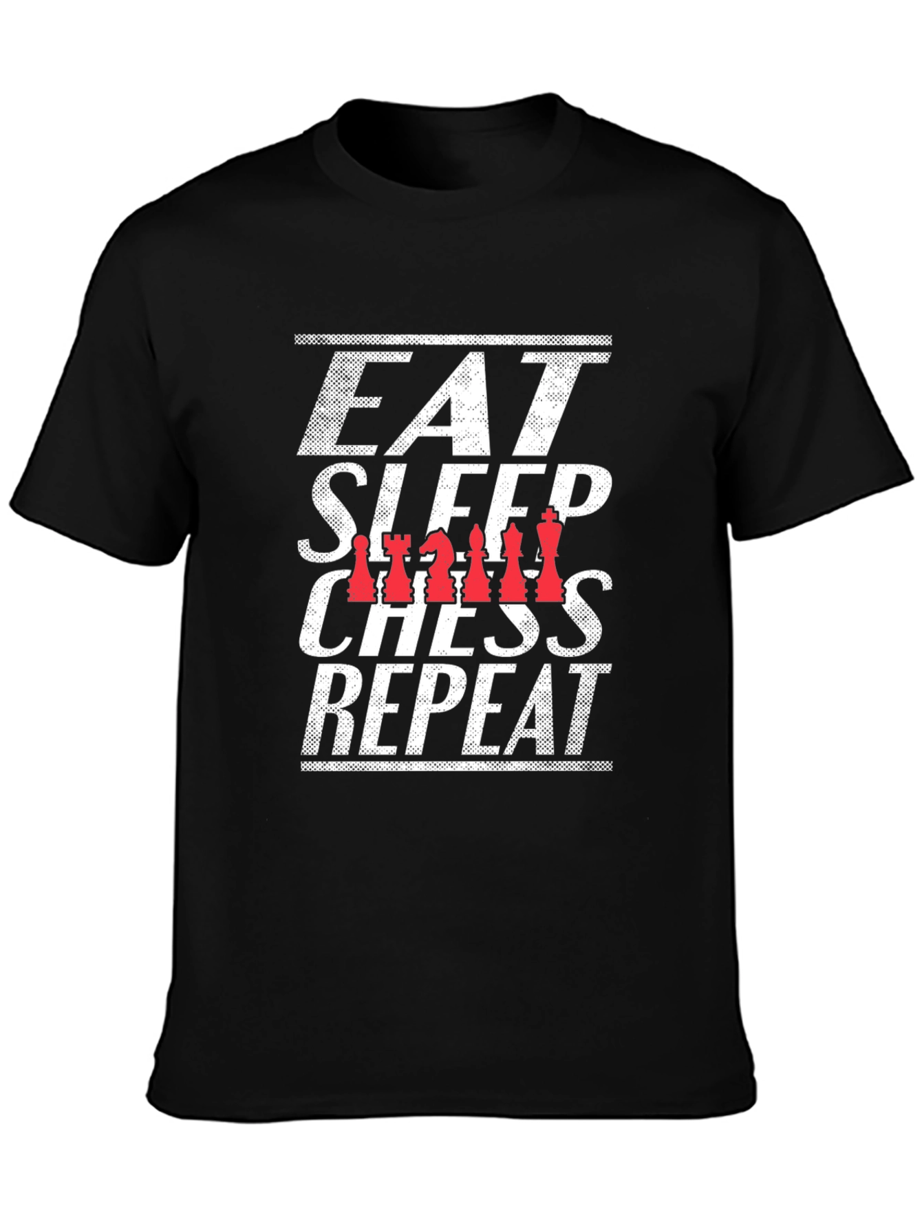 Eat Sleep Chess Repeat Black Graphic T-Shirt
