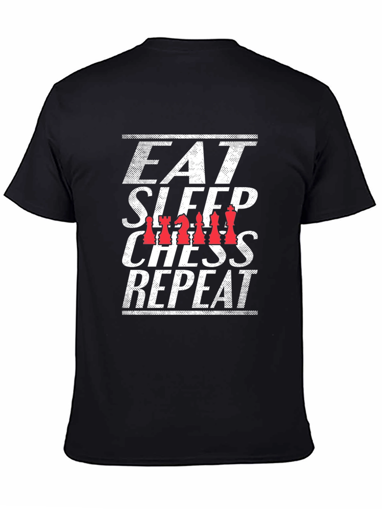Eat Sleep Chess Repeat Black Graphic T-Shirt