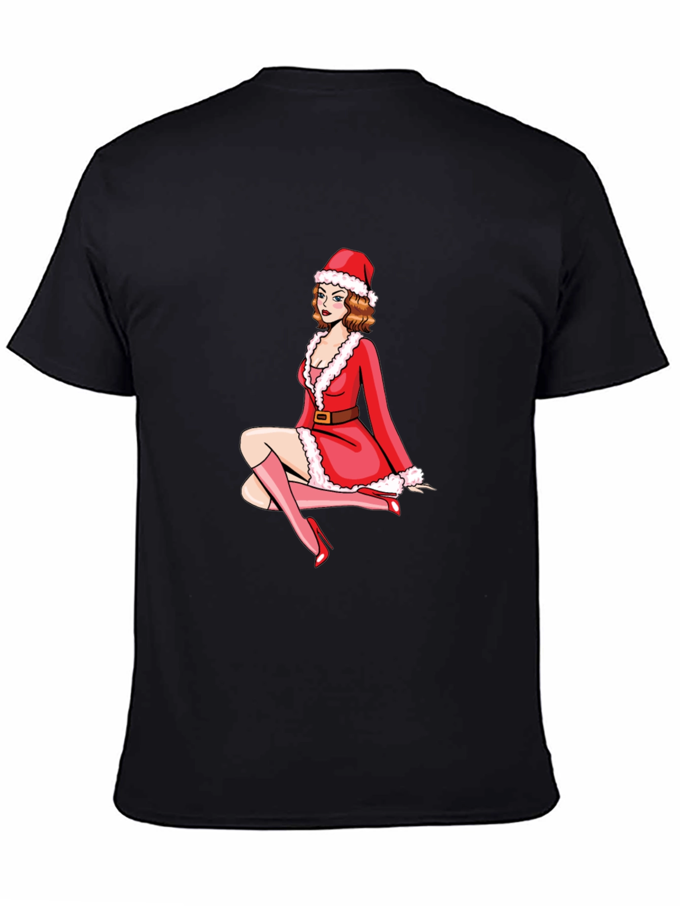 Festive Santa Girl Graphic Tee