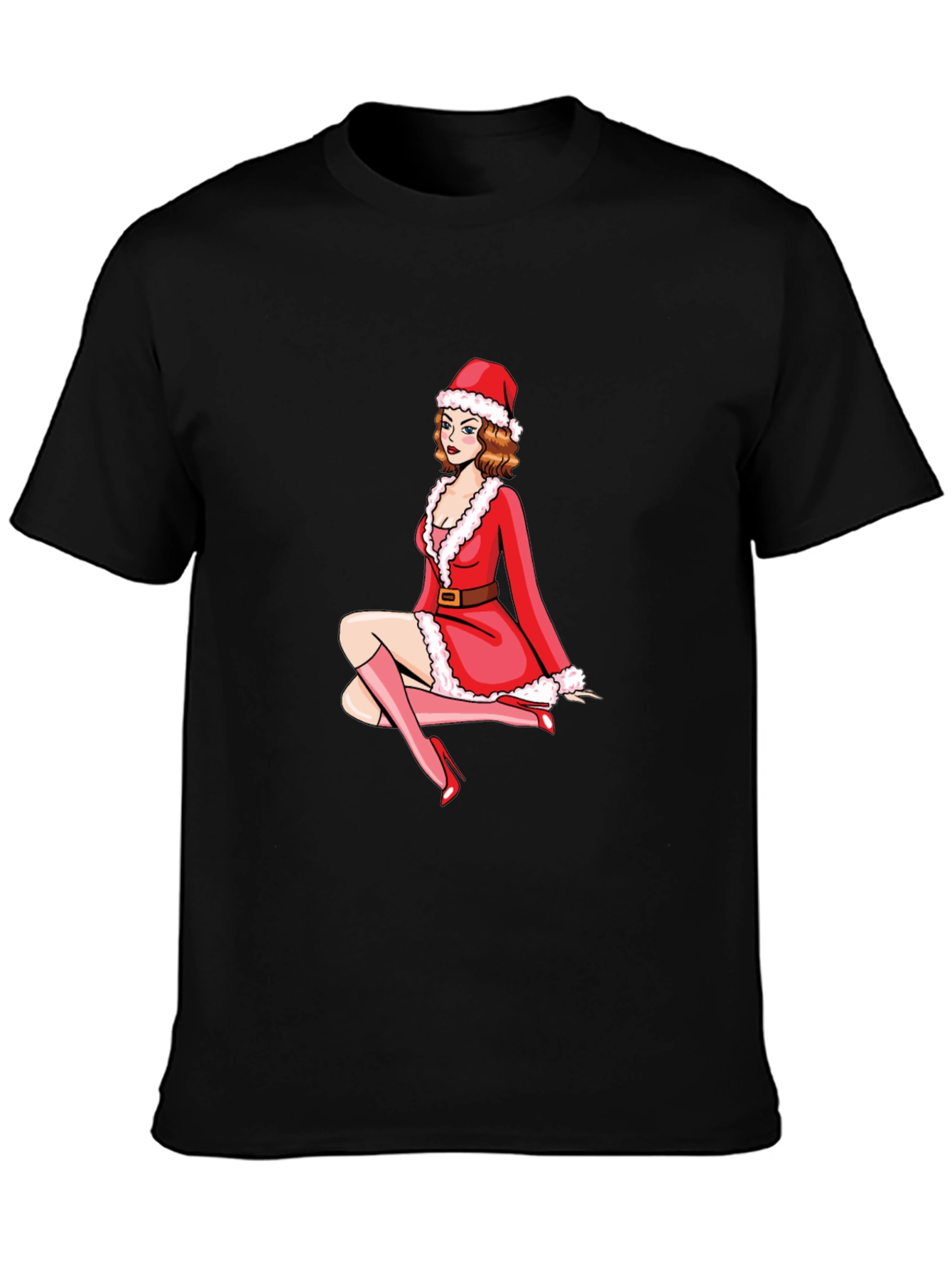 Festive Santa Girl Graphic Tee