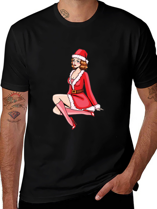 Festive Santa Girl Graphic Tee